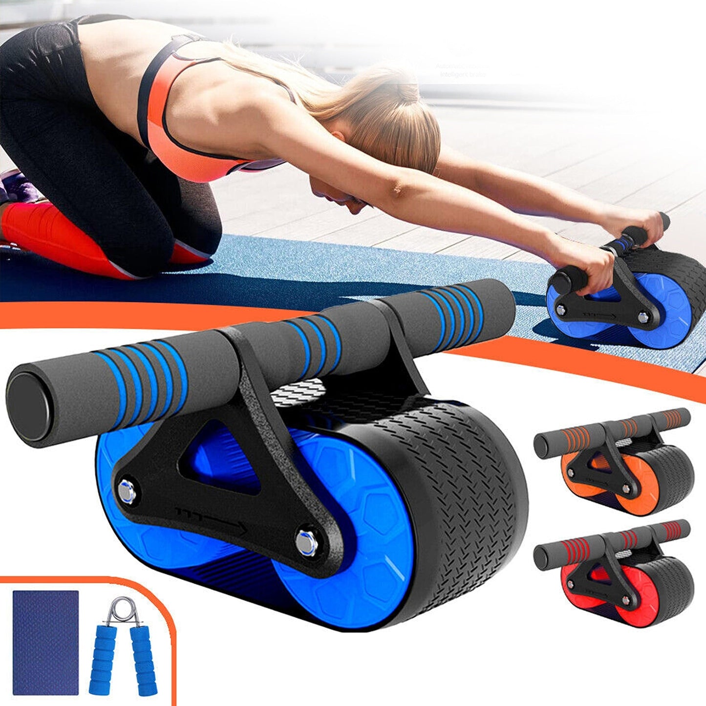 Automatic Rebound Fitness Abdominal Roller Anti Slip Wheel