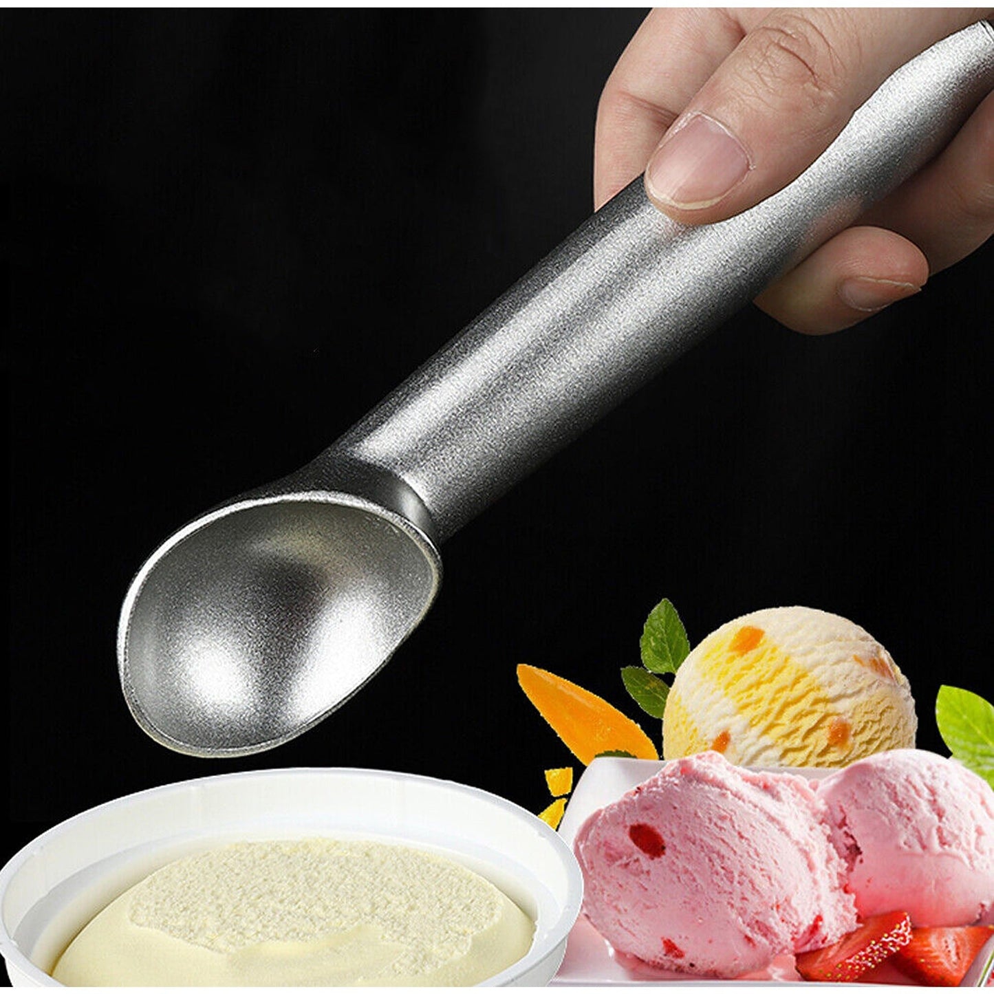 Professional Non-Stick Ice Cream Scoop Polished Aluminium Anti-Freeze