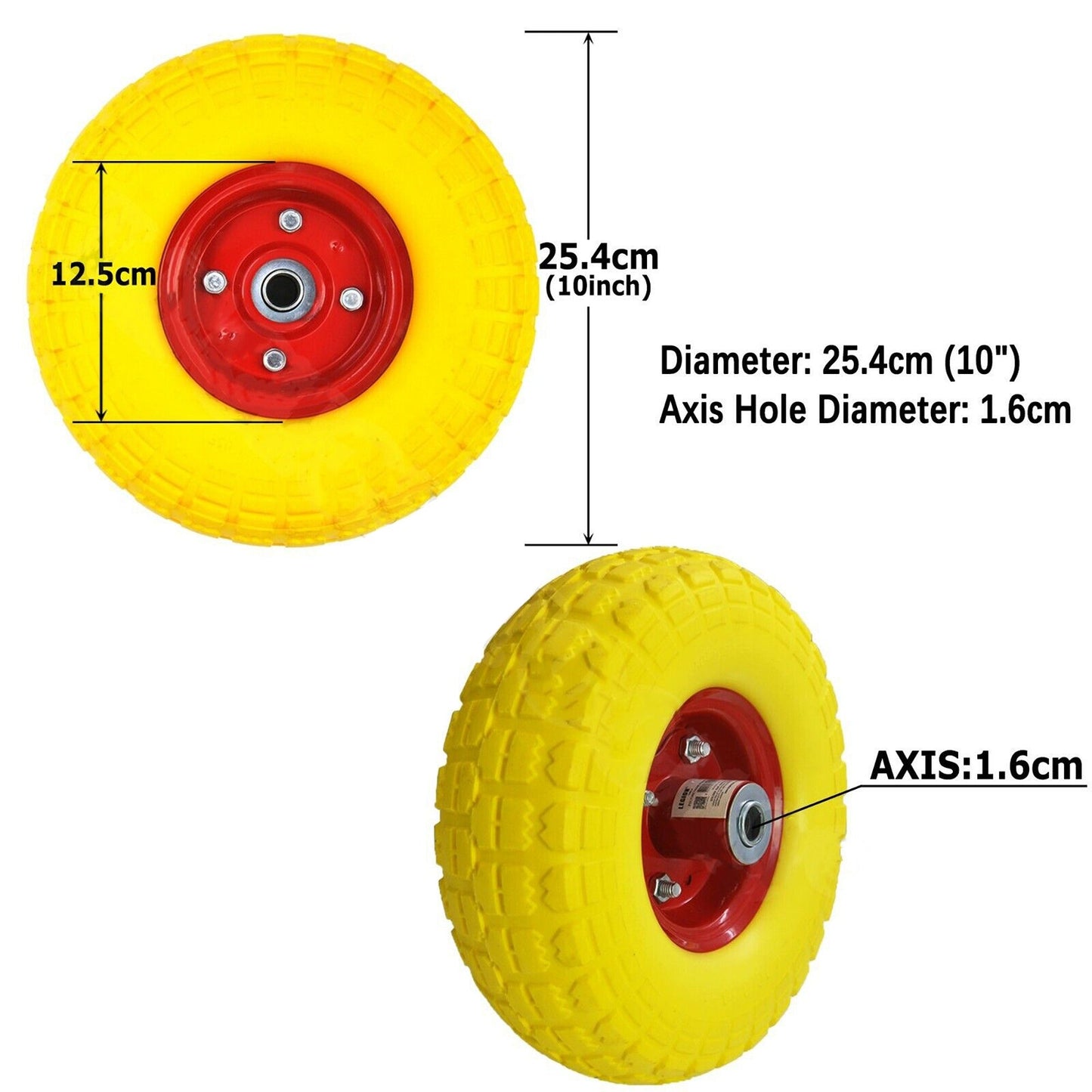 Polyurethane Foam Hand Trolley Truck Wheel Sack Wheelbarrow 16mm