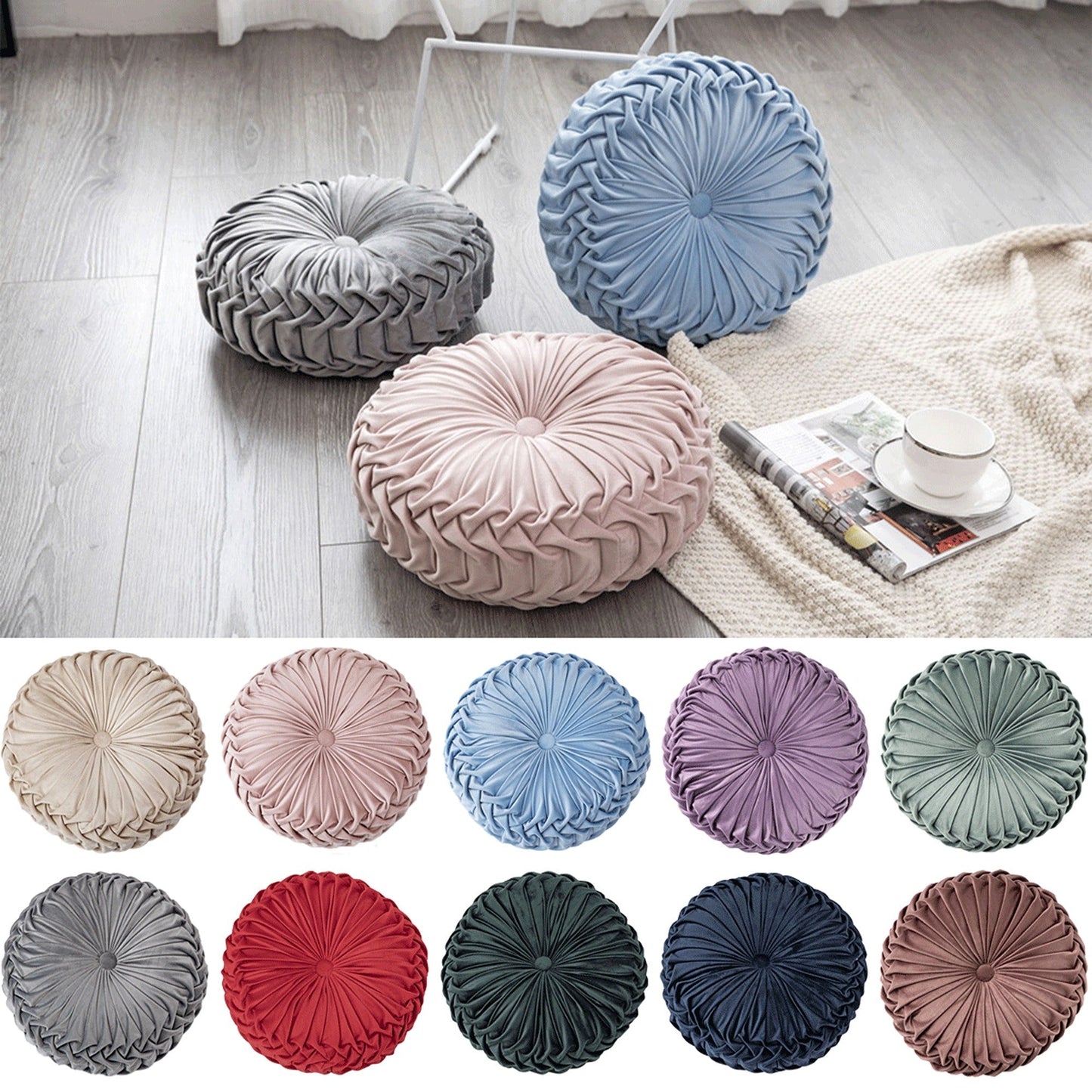 Round Pumpkin Design Tatami Chair Cushion Decorative Throw Pillow for Home
