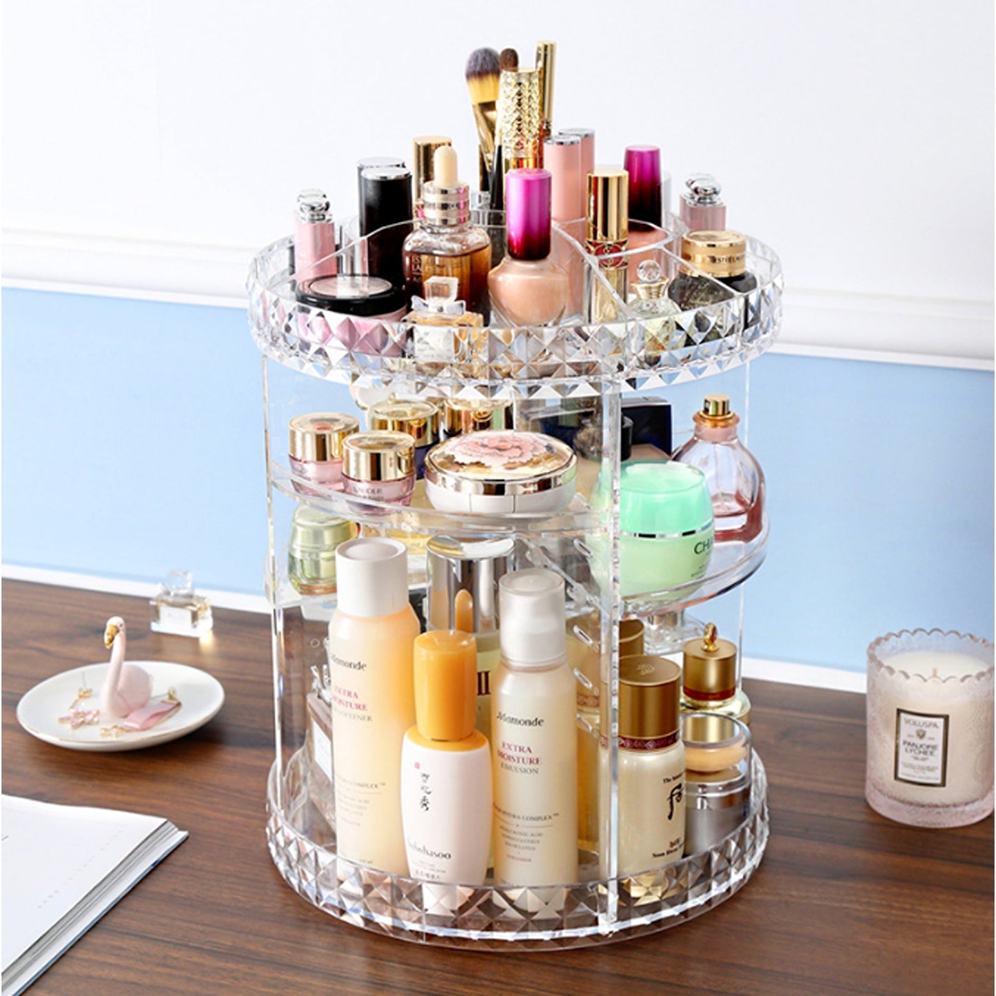 Adjustable Rotating Makeup Organizer for Cosmetics and Perfumes