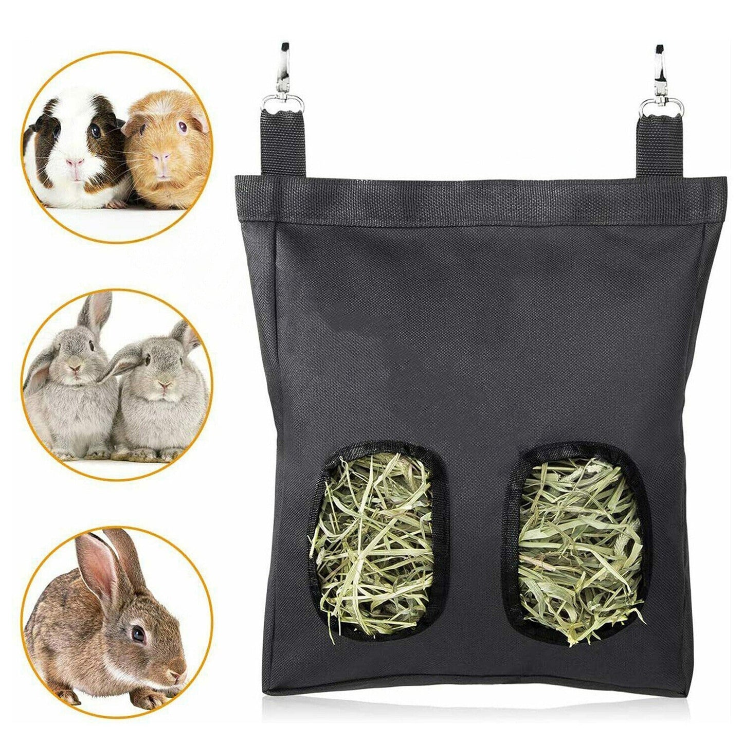 Hanging Rabbit Hay Bag for Guinea Pigs Feeder Holder for Pet Cages