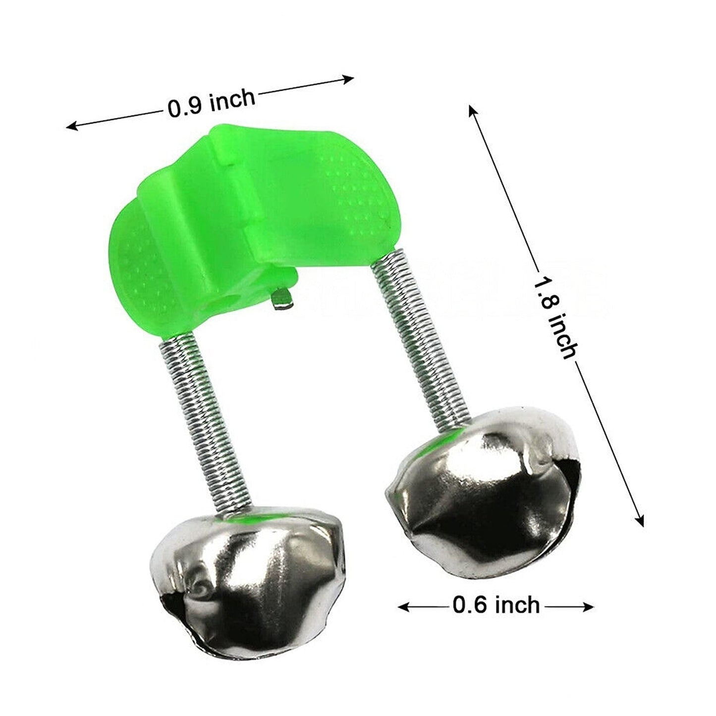 Double Rod Fishing Alarm Bells Bite Indicator Hot Green