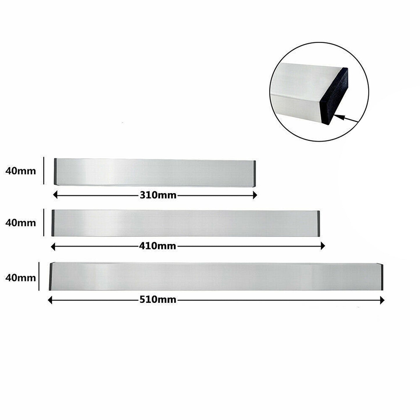 Magnetic Stainless Steel Knife Rack Holder Tool Shelf Magnet 31 to 51cm