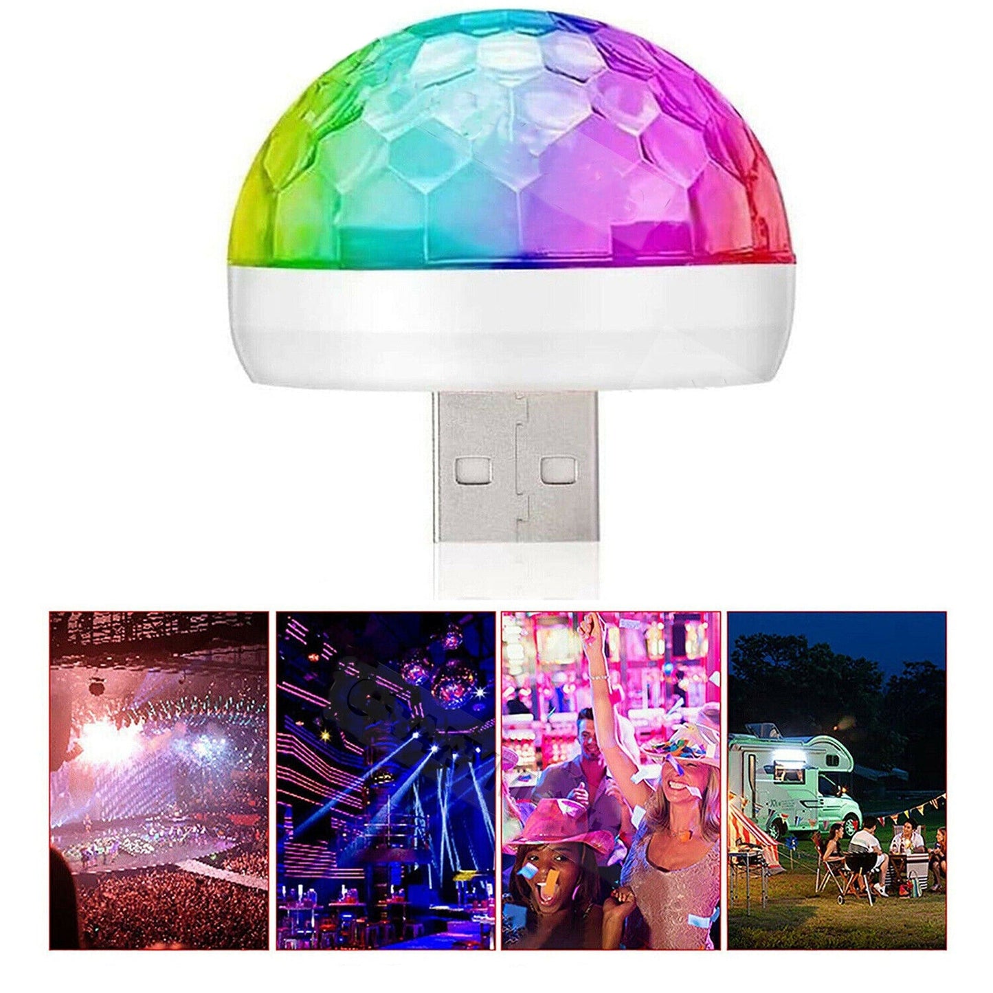 Portable LED Strobe Lamp Mini USB Disco Ball Party Light for DJ Stage
