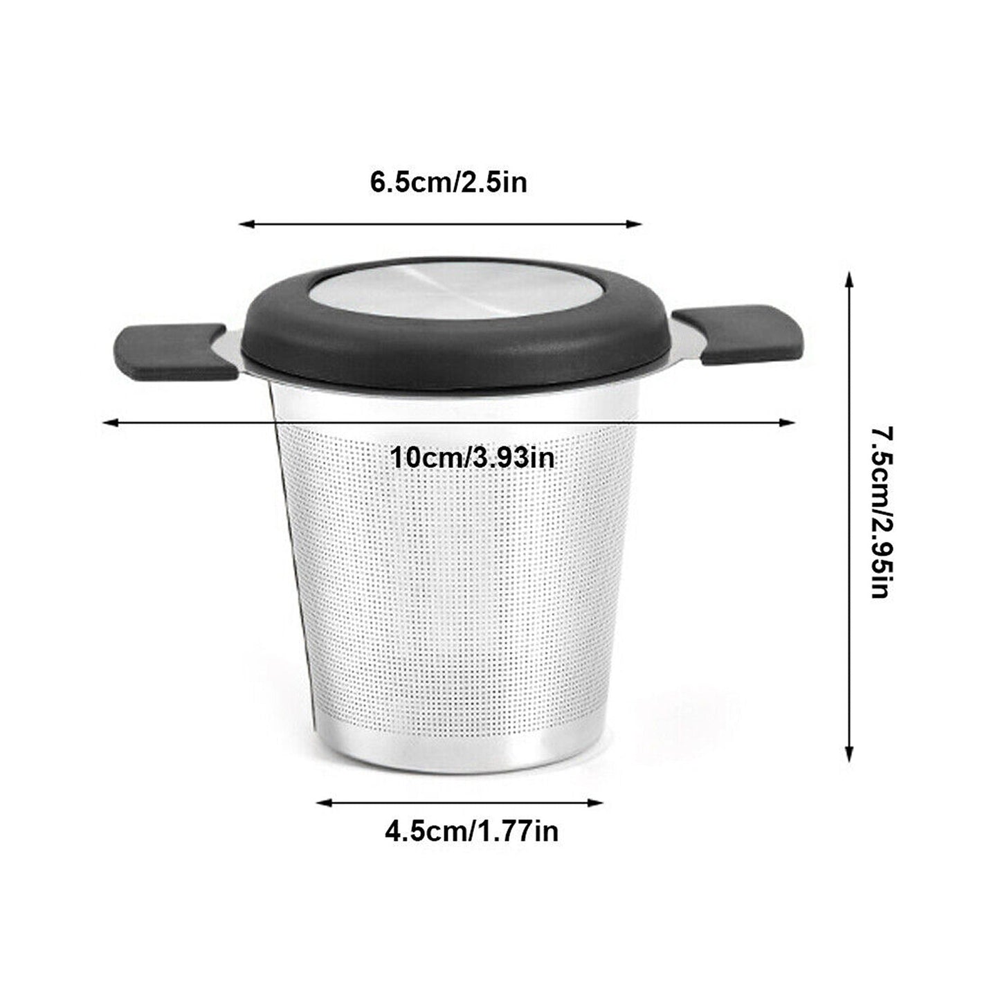 Tea Infuser Cup with Stainless Steel Mesh and Lid for Loose Leaf
