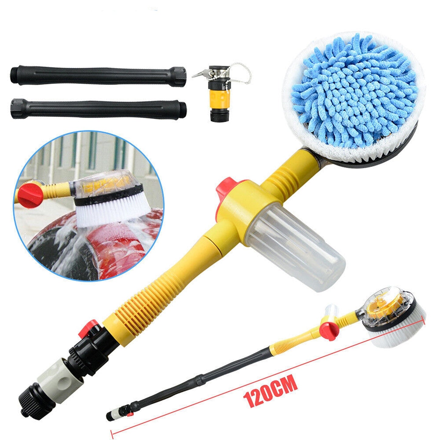 Truck and Car Washing Brush with Extendable Pole and Sponge Tool Kit