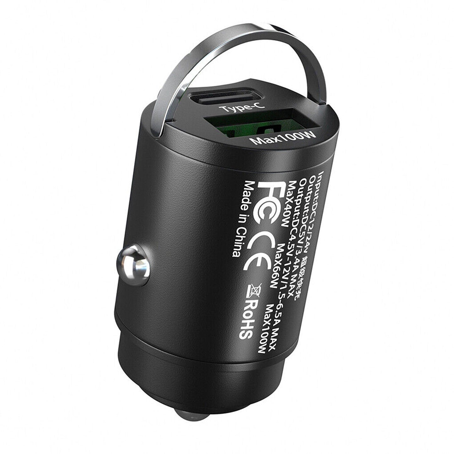 Dual Port Car Phone Charger Fast Type-C and USB QC3.0