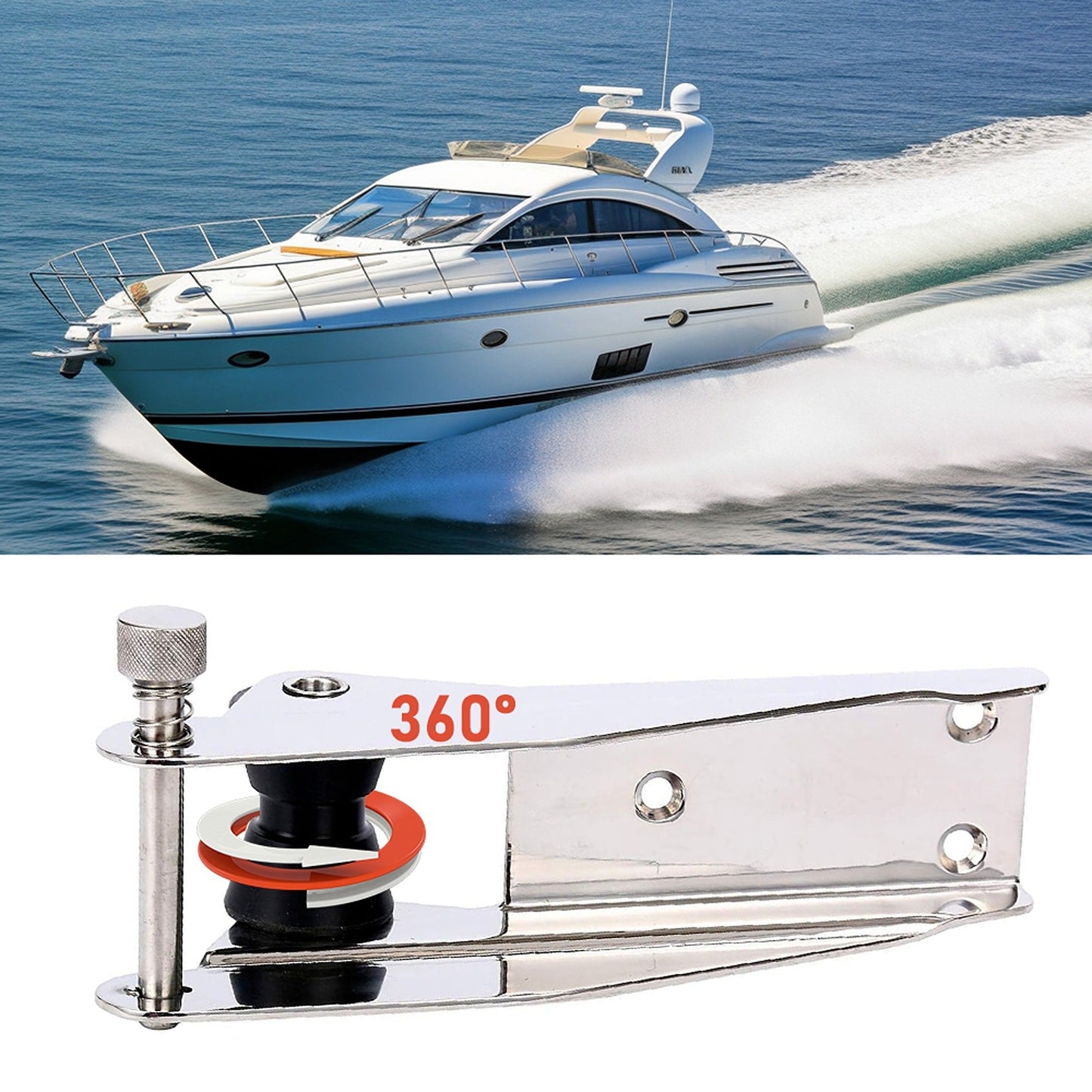 Bow Anchor Roller for Boats Stainless Steel with Spring-Loaded Pin