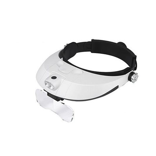 LED Light Magnifying Glass Headband Jeweler Magnifier Loupe