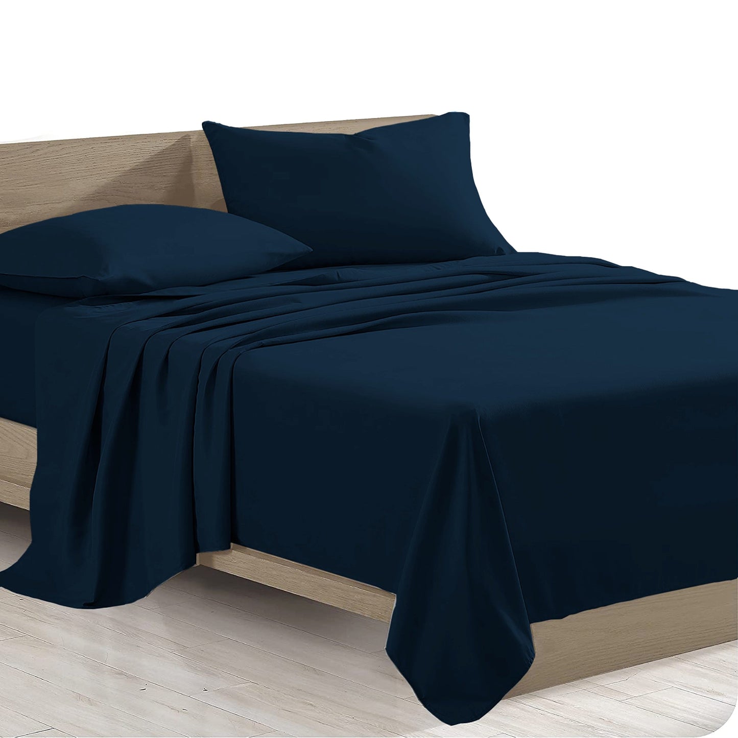 Navy Blue All Size Sheet Set Egyptian Cotton Percale