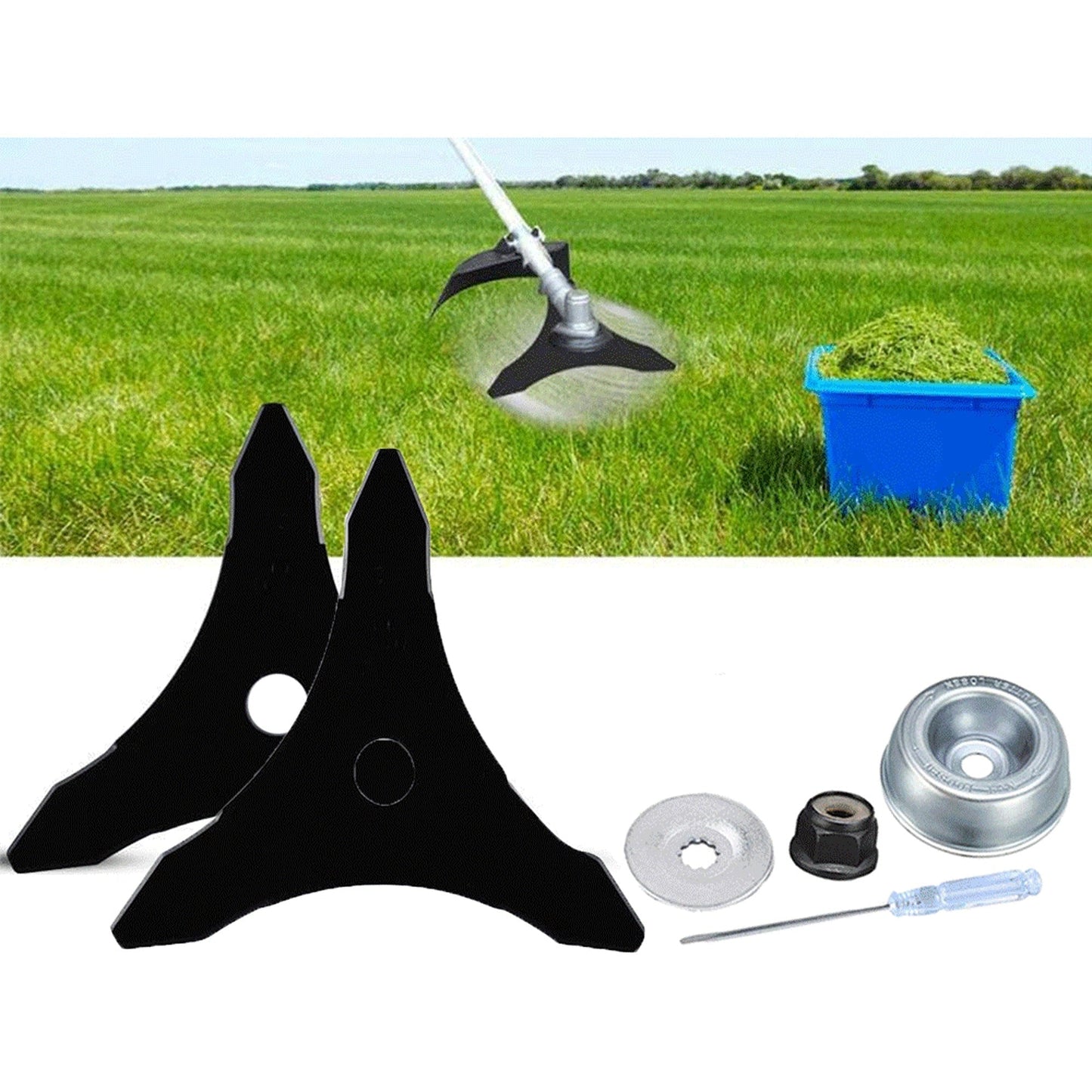 2pcs Brush Cutter Triangle Saw Blade 3-Teeth Mower Trimmer