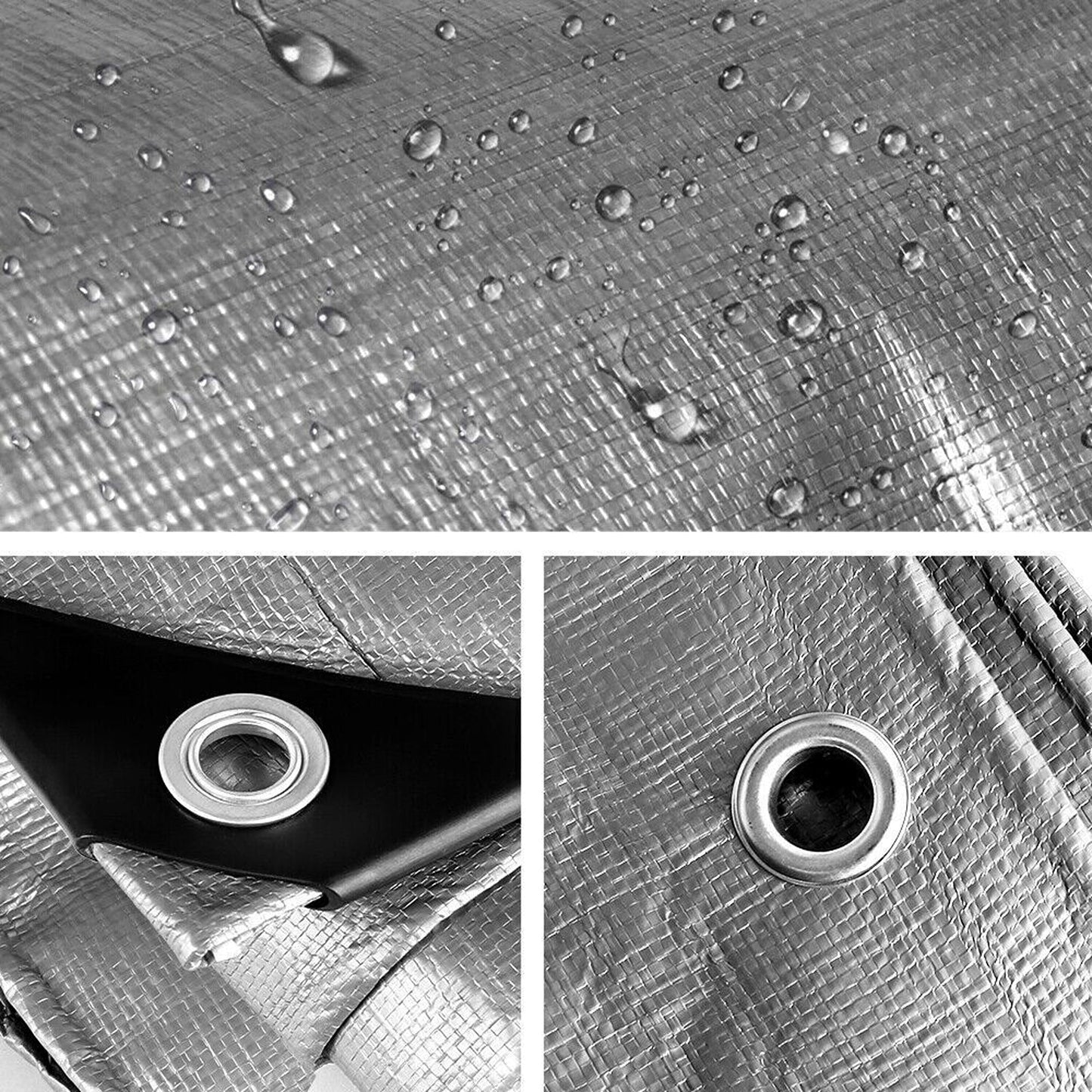 Silver Heavy Duty Weatherproof Tarpaulin Ideal Camping Shelter
