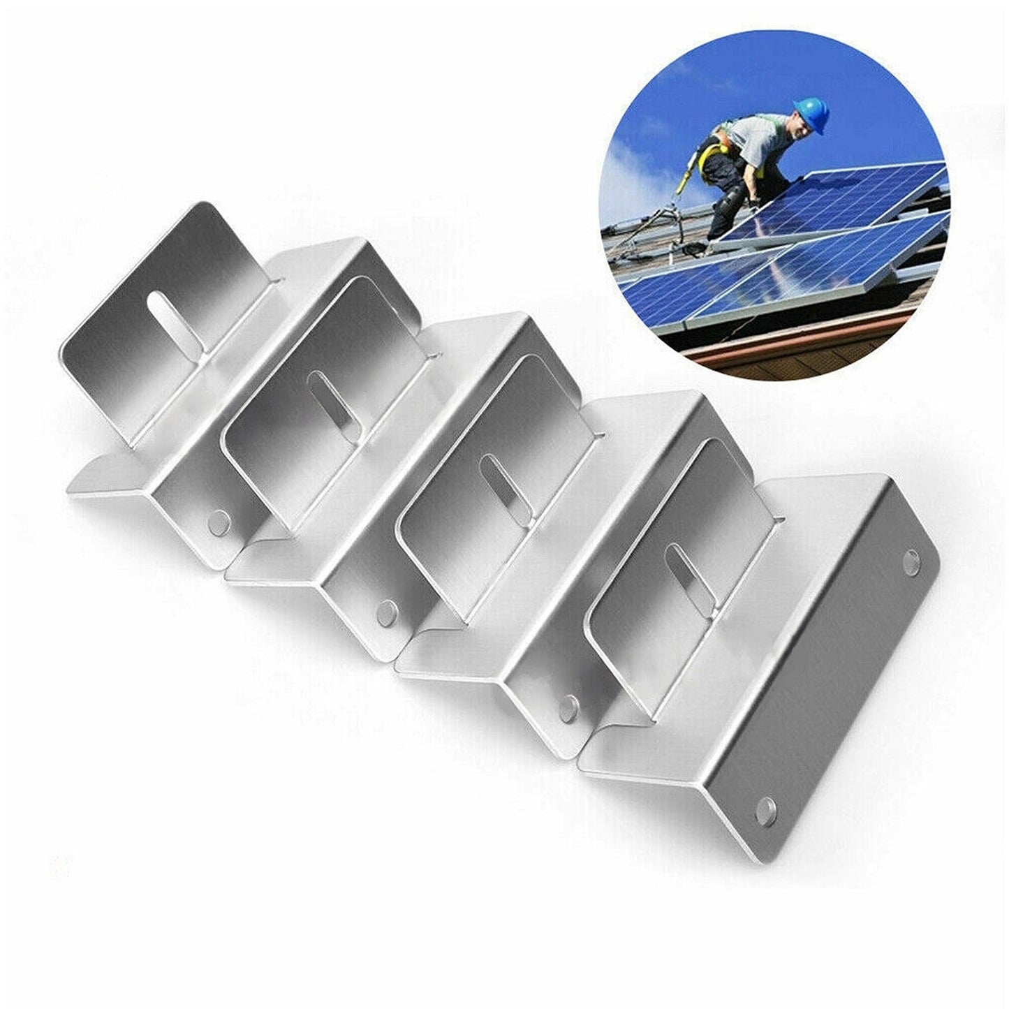 4pcs Roof Wall Solar Panel Mounting Kit Aluminum Z Bracket Set