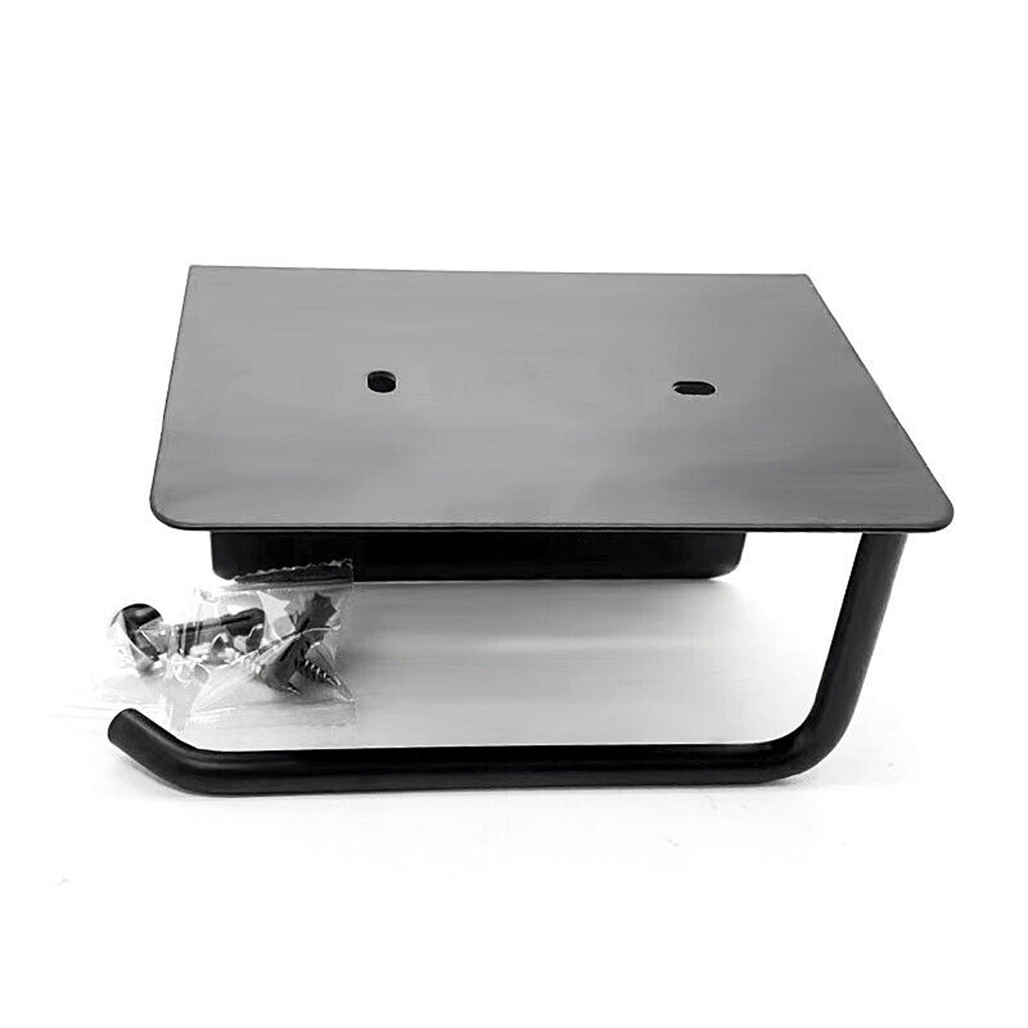 Toilet Paper Roll Holder with Storage and Phone Shelf Stainless Steel Bathroom Fixture