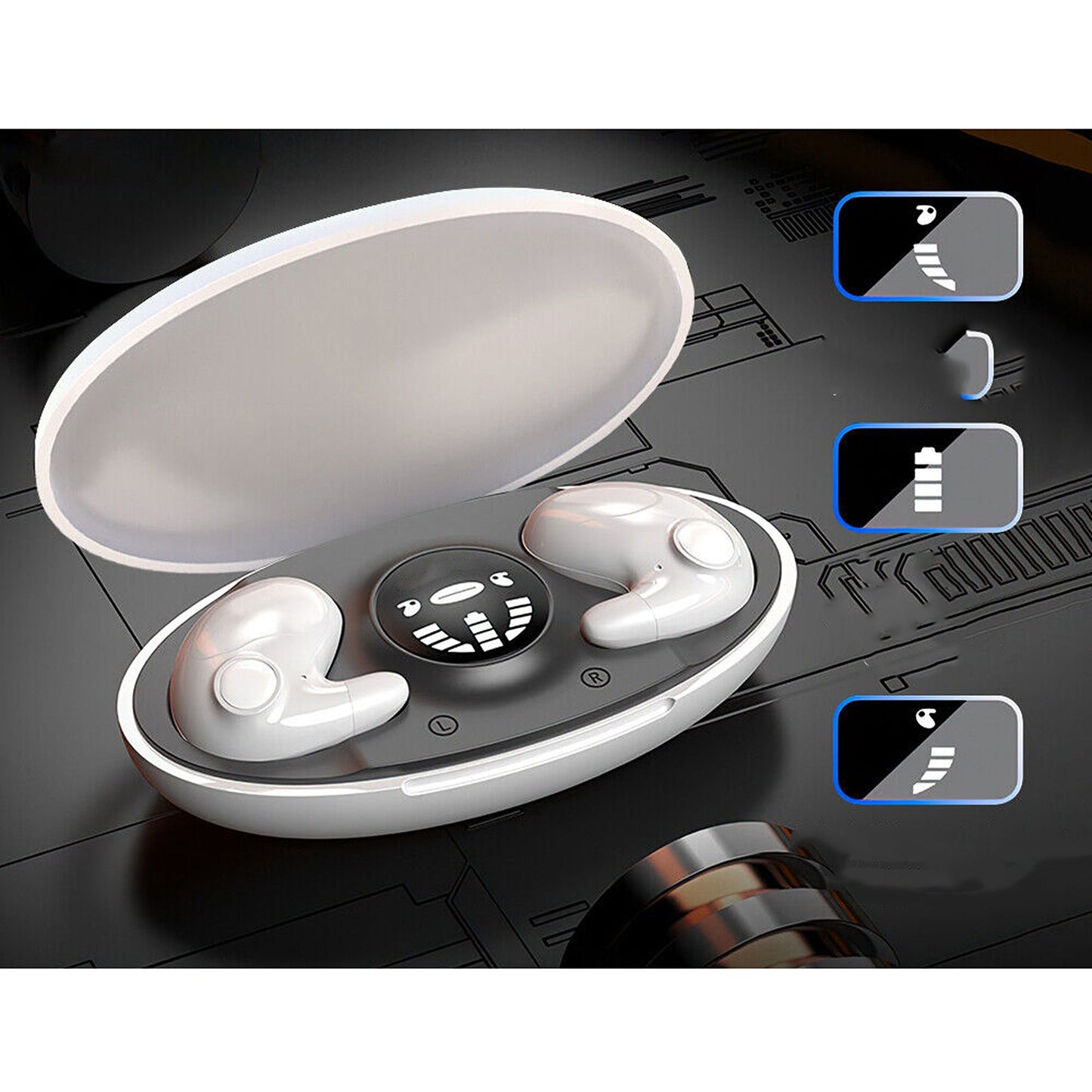 Invisible Sleep Earphones Waterproof Wireless Double Noise Cancelling