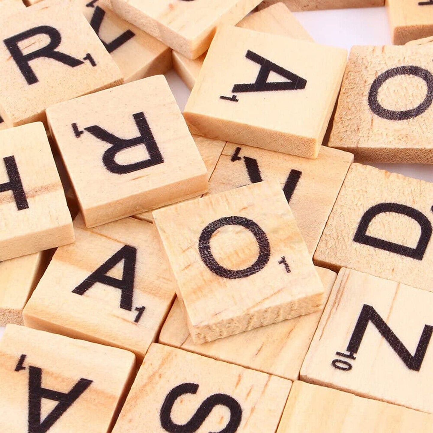 Wooden Alphabet Scrabble Tiles Full Sets for Crafts and Games