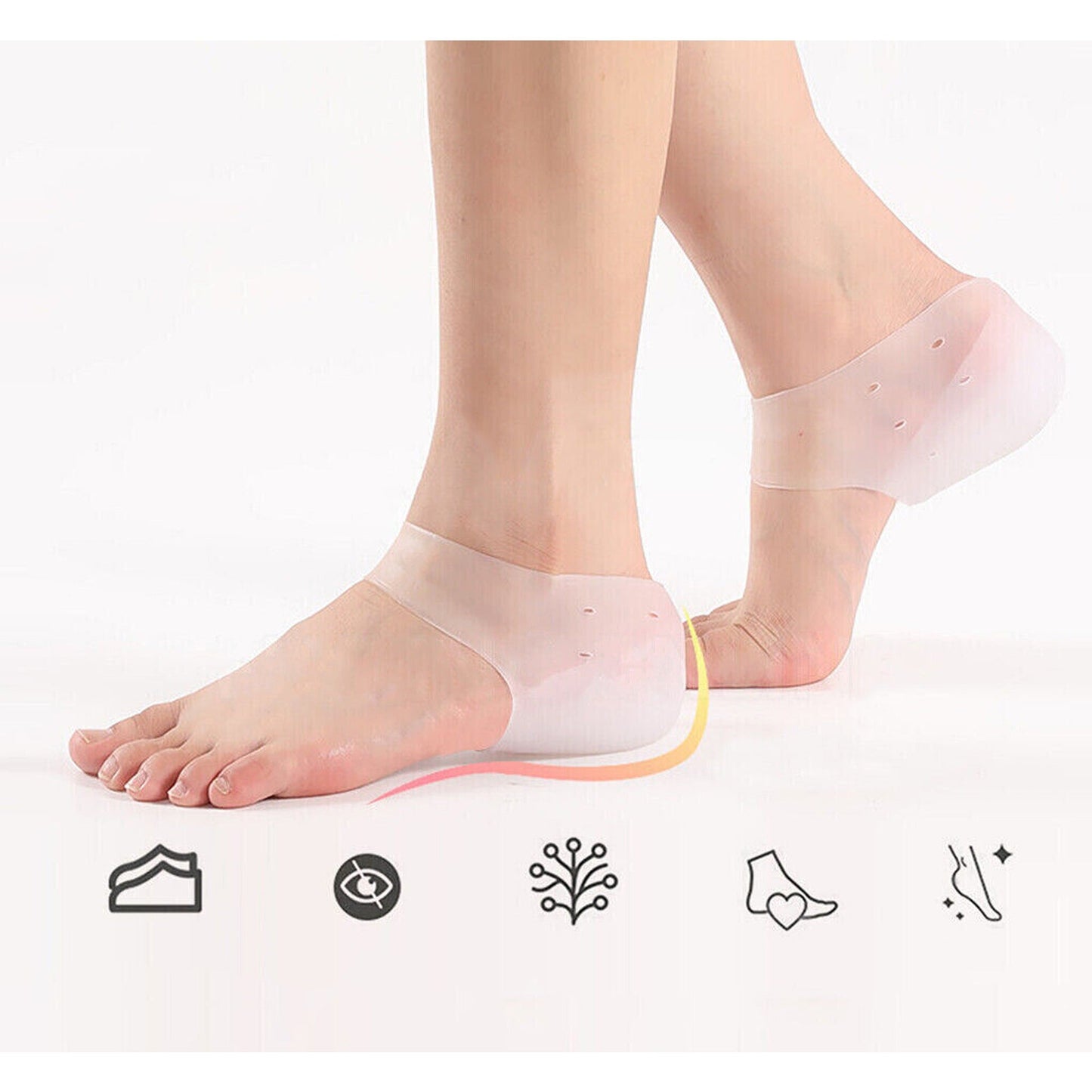 Invisible Increase Heel Pad Sock Liners for Height Lift