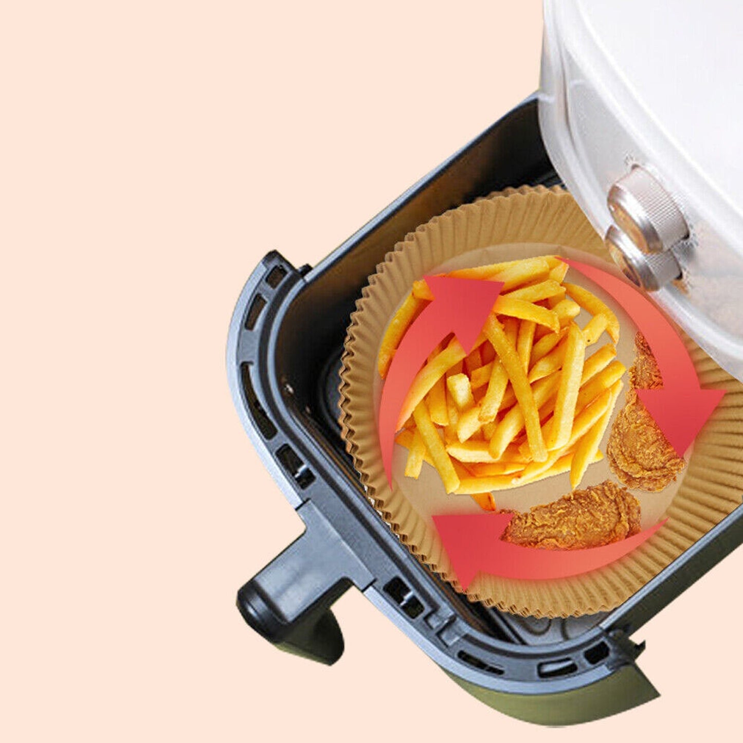 100pcs Non-Stick Air Fryer Disposable Paper Liners for Baking