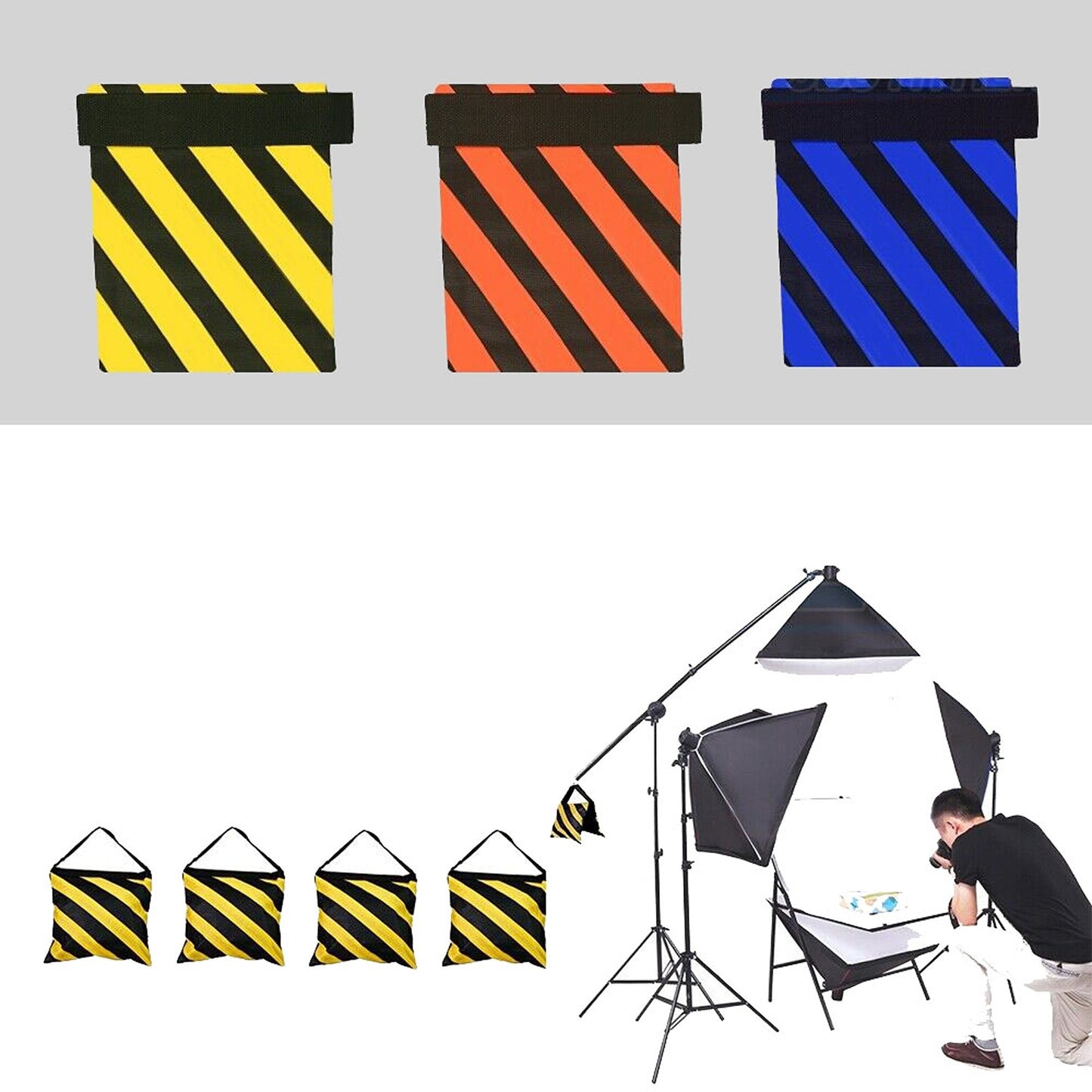 4pcs Photography Weight Bags for Light Stand Stability Sand Ballast