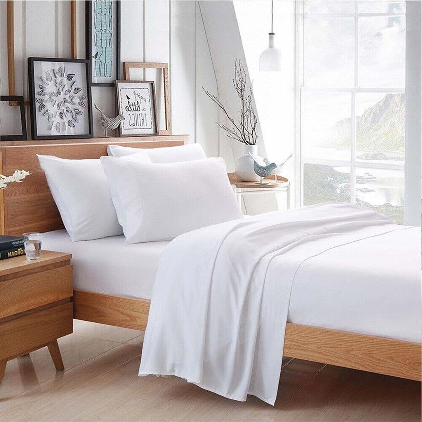 White Egyptian Cotton Ultra Soft Sheet Set - Flat and Fitted