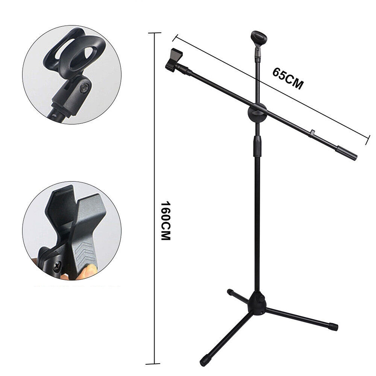 Adjustable Professional Microphone Stand Foldable Telescopic Tripod Holder