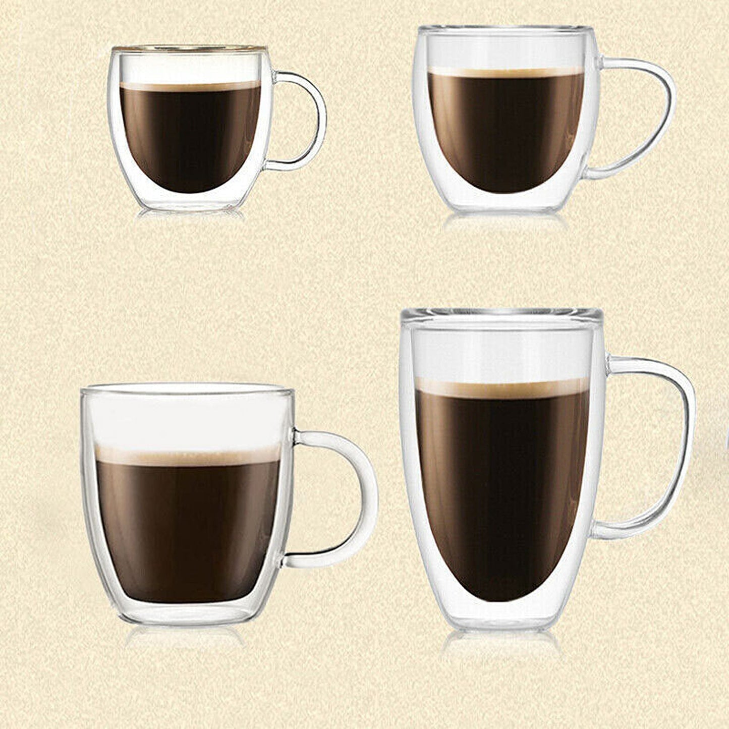 Heat Resistant Double Wall Clear Glass Coffee Tea Mug