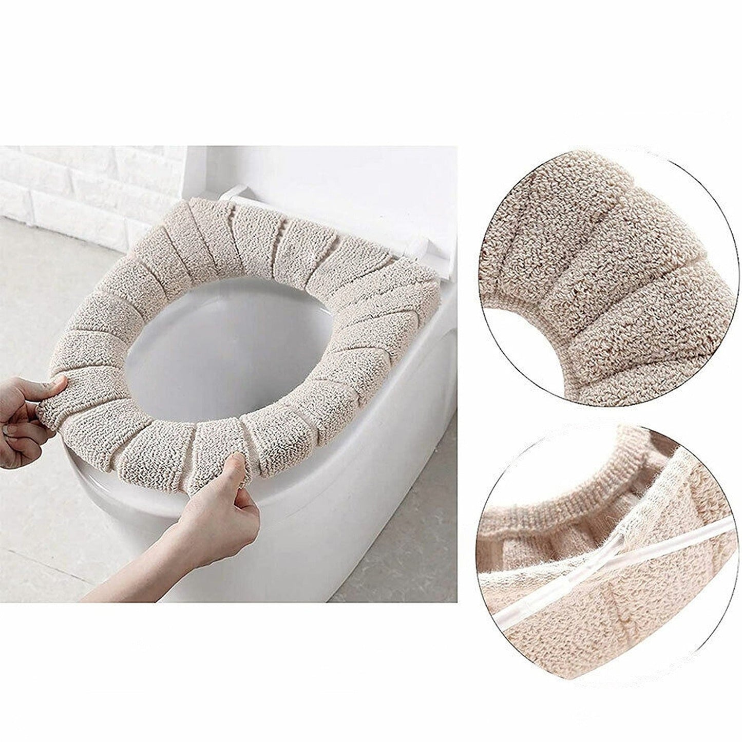 Washable Winter Warmer Bathroom Toilet Seat Cover Soft Cushion Pads