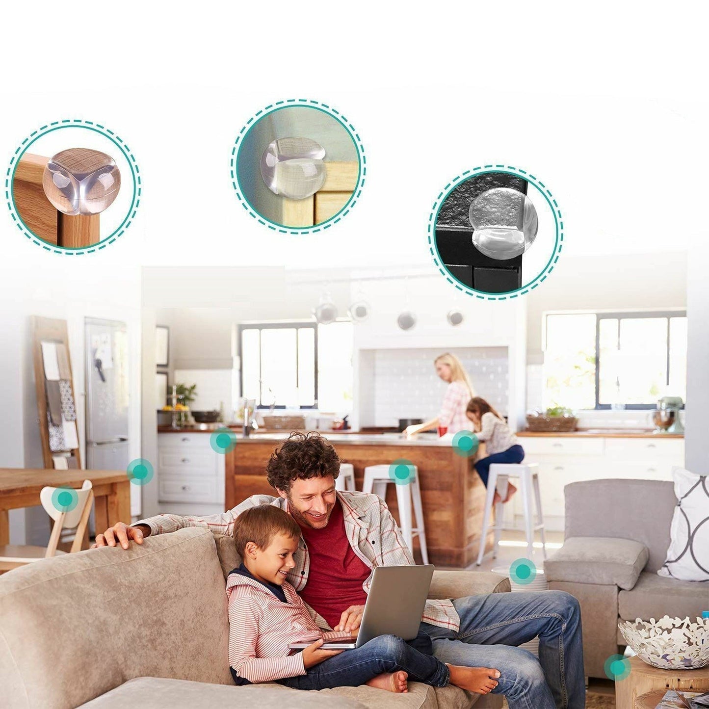 Baby Safety Transparent PVC Corner Guards for Tables and Furniture