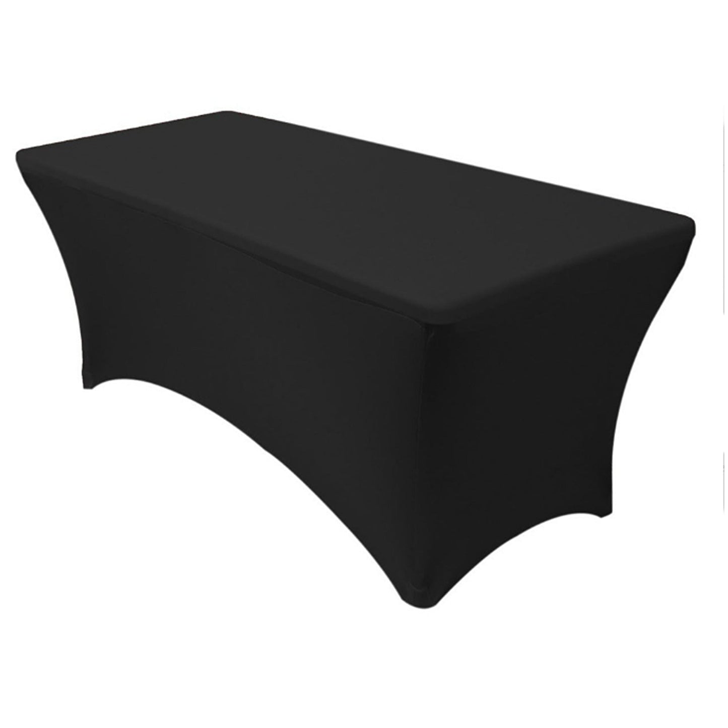 Black Stretch Spandex Tablecloth Rectangle Table Cover for Events
