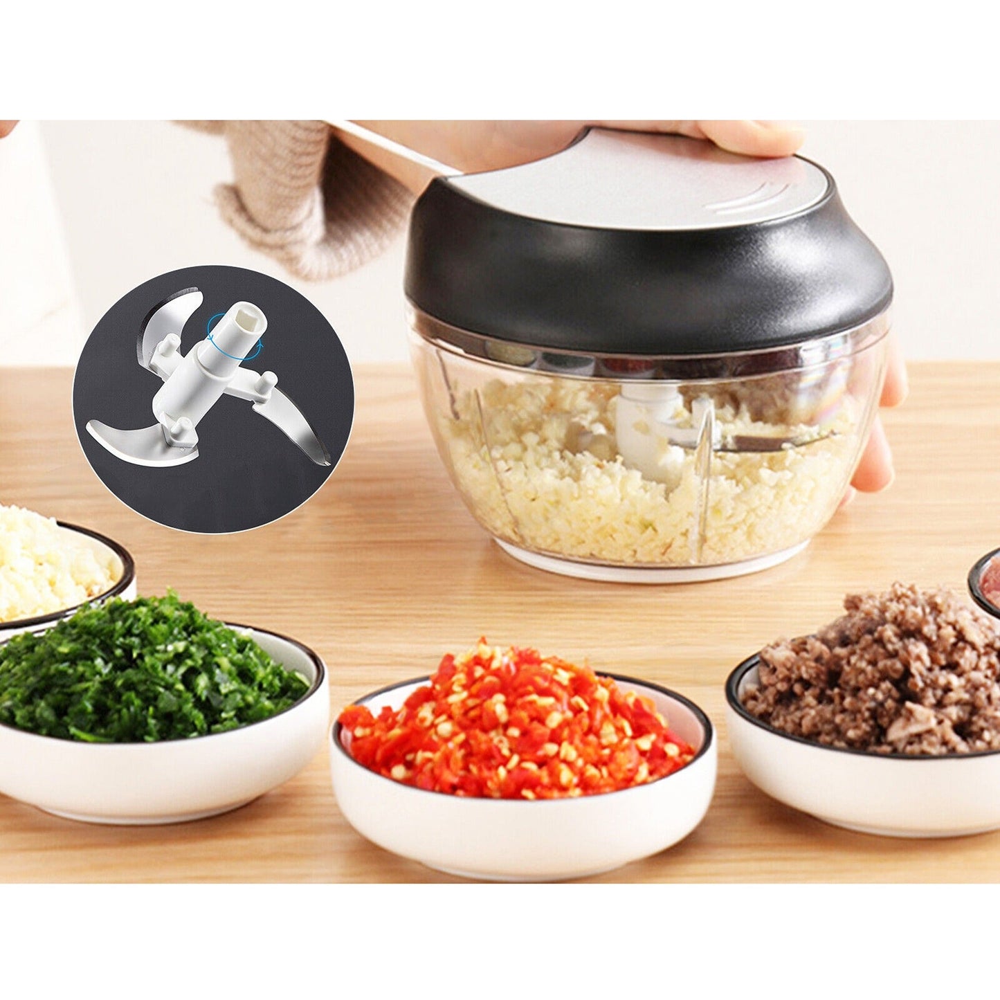 Multi-Function Food Chopper Garlic Onion Vegetable Meat Mincer Blender