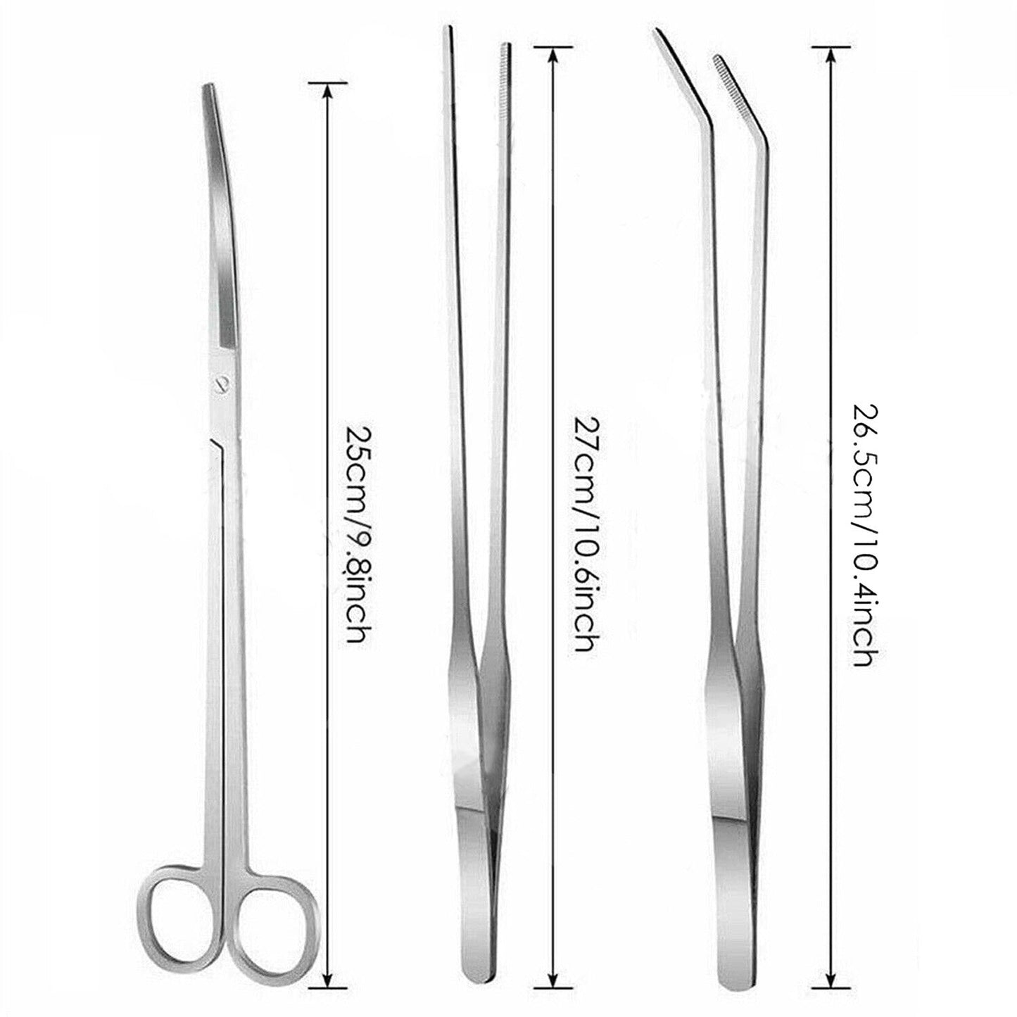 3pcs Aquatic Plant Care Tool Kit for Aquariums Includes Tweezers and Scissors