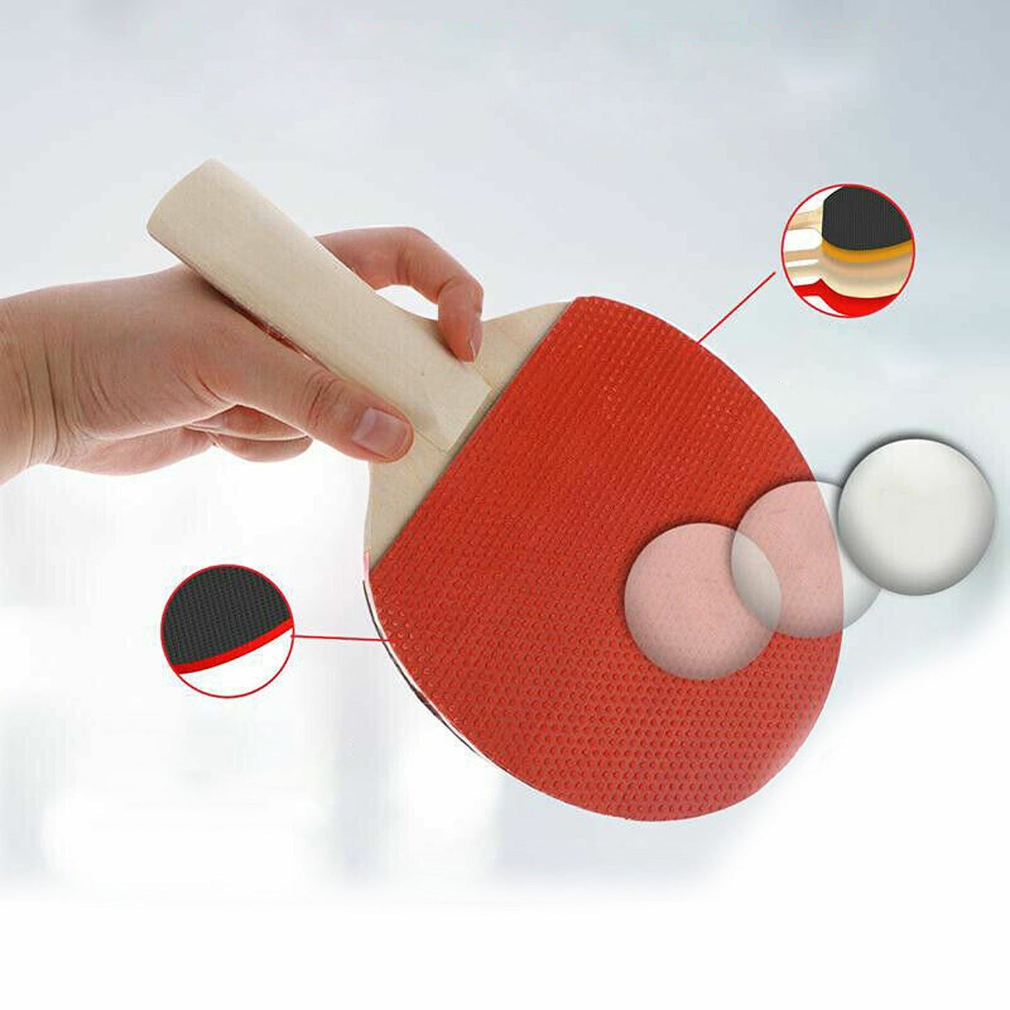 Table Tennis Ping Pong Set for 2 Players Includes Rackets and 3 Balls
