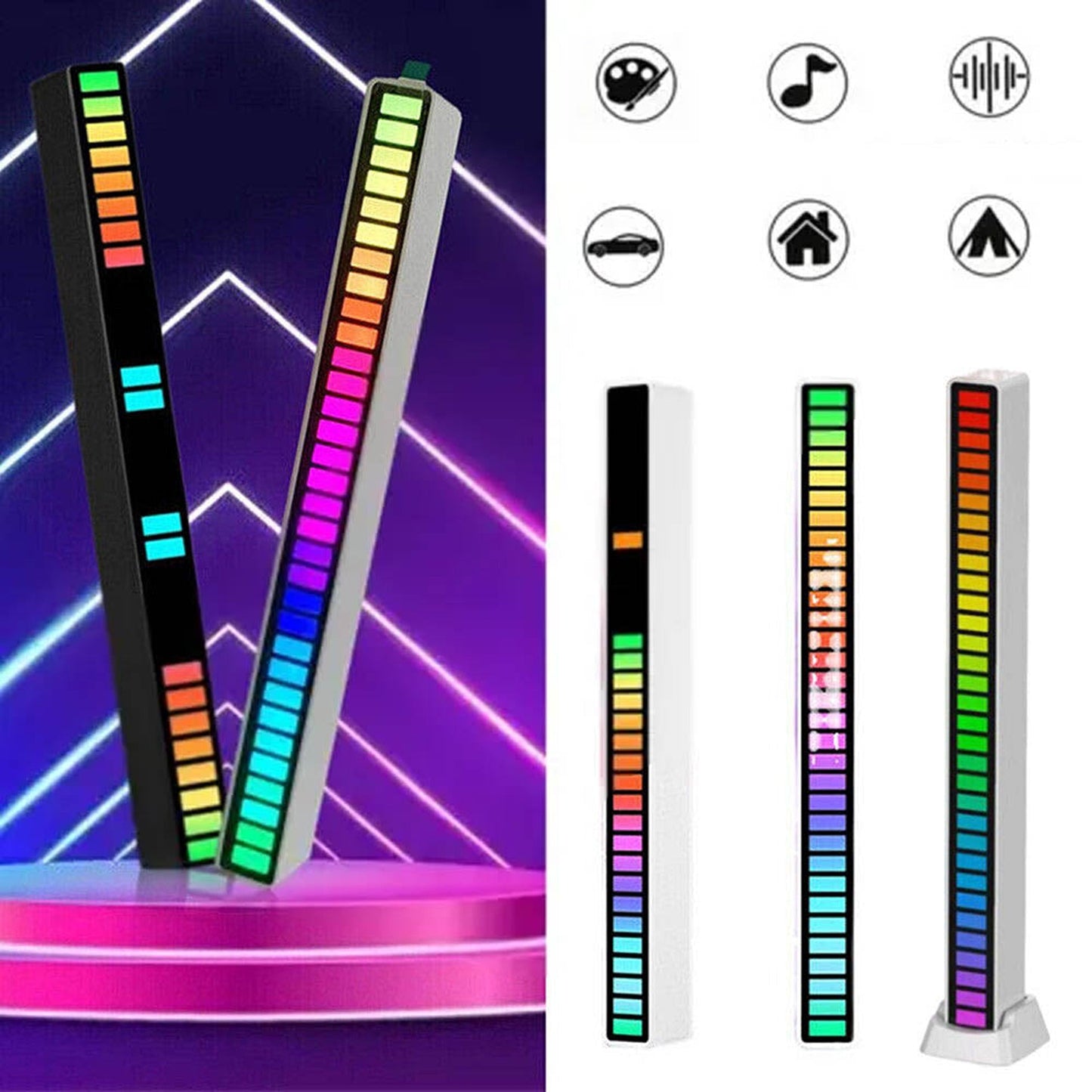 RGB Sound Activated Music Rhythm LED Ambient Light Bar
