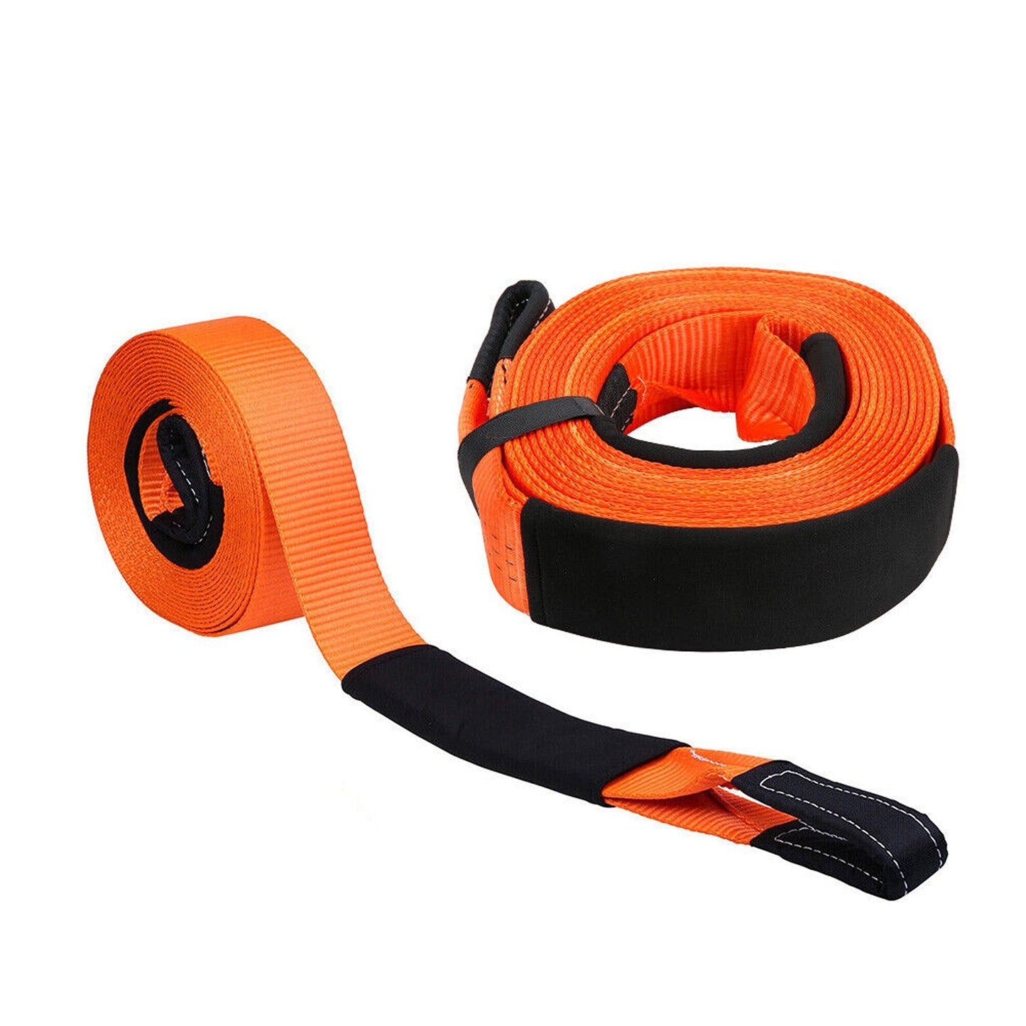 4WD Snatch Strap with 12T Recovery Tow Winch and Soft Shackle