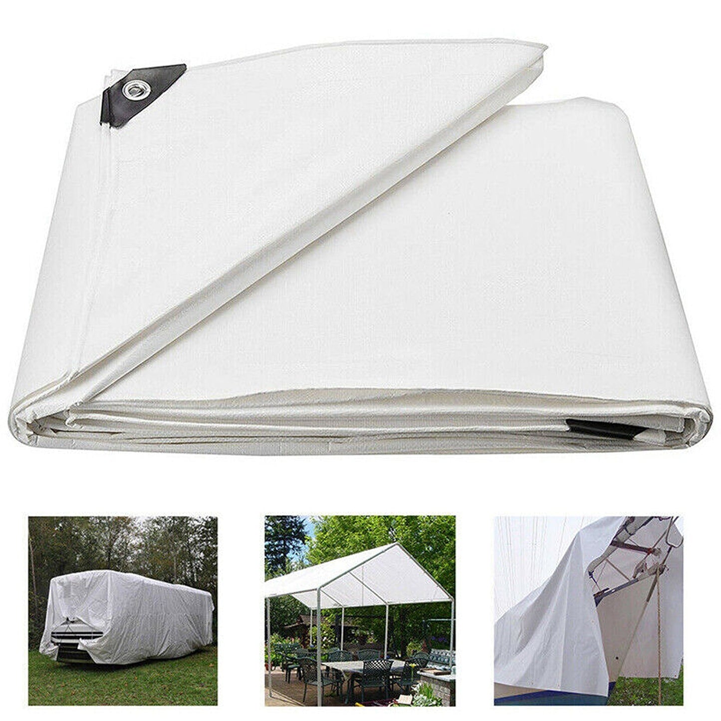 Heavy Duty Waterproof Poly Tarp - Camping and Sun Cover