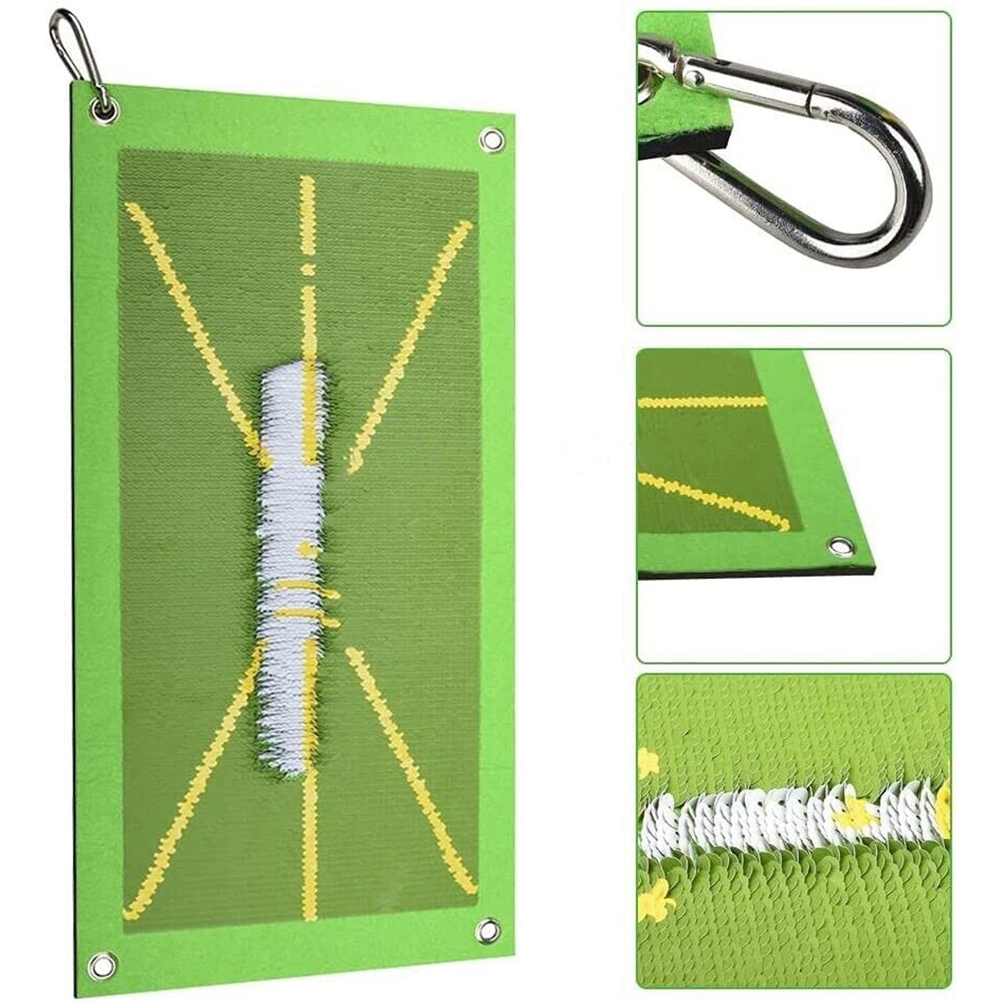 Golf Training Aid for Swing Detection with Mat Hook Spike Ball Set