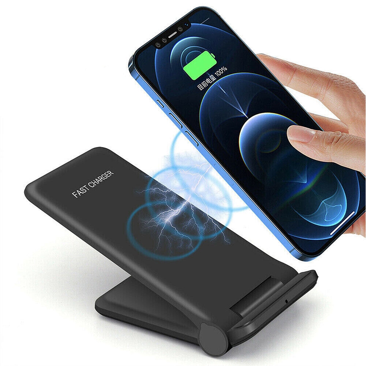 30W Fast Wireless Charger Stand Compatible with iPhone and Samsung Devices