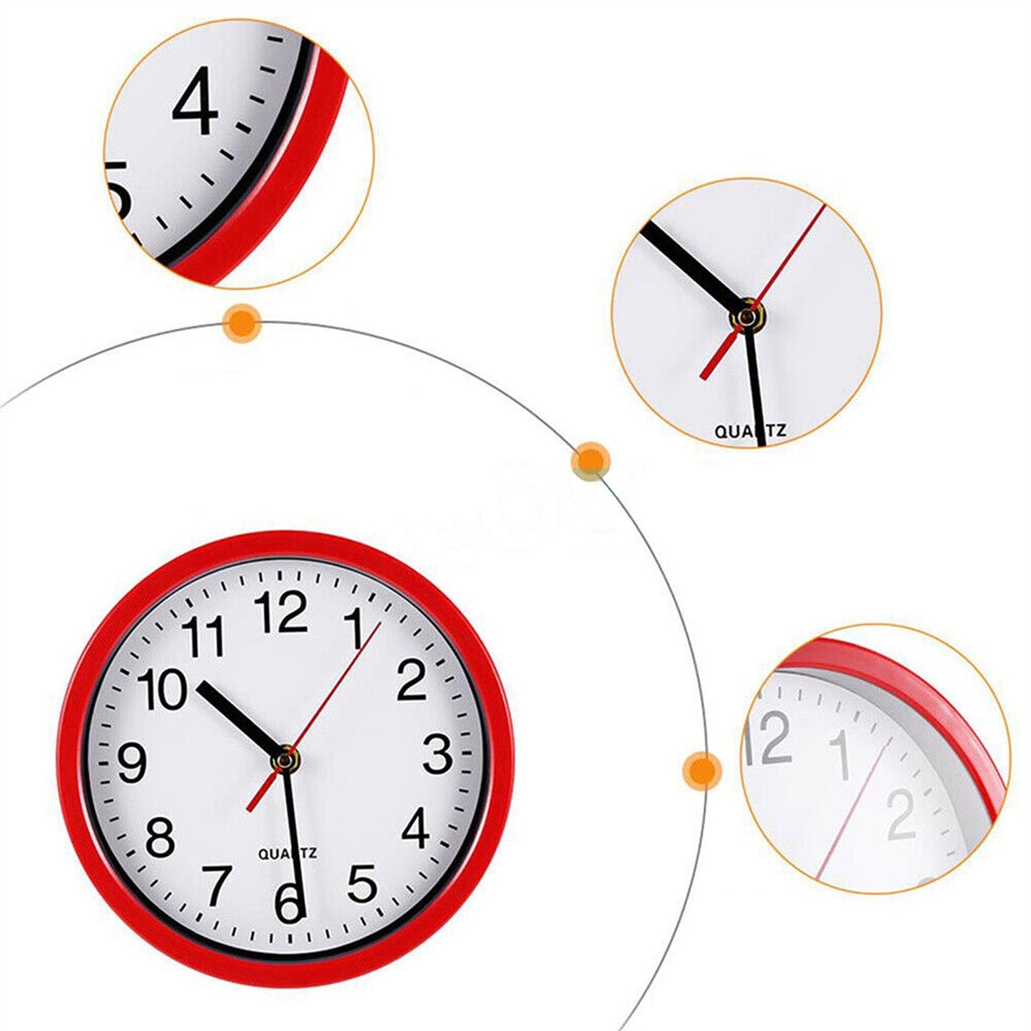 Silent Non-Ticking Quartz Wall Clock for Indoor Use