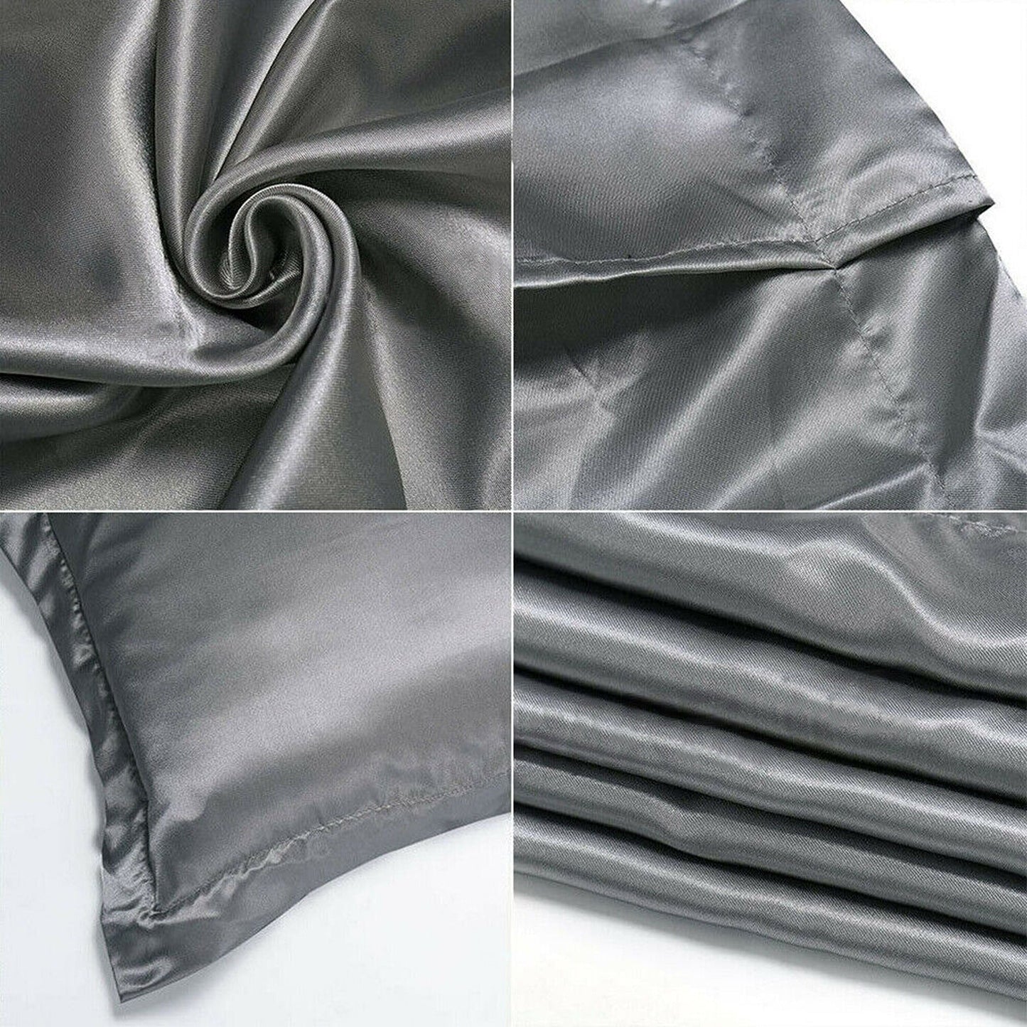 2pcs Silk Satin Bedding Pillowcases Smooth Soft Standard Cover