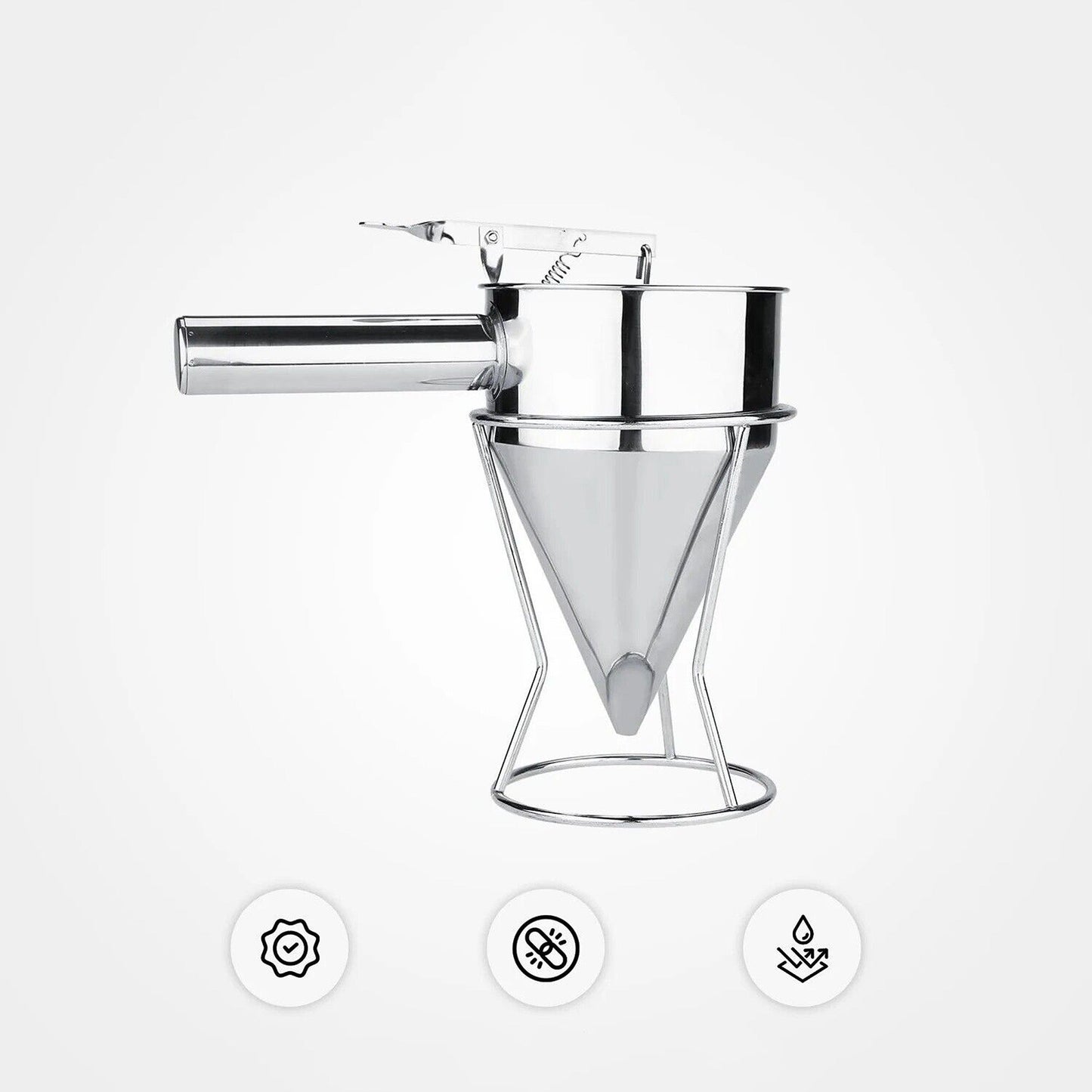 Stainless Steel Batter Funnel for Pancakes Cupcakes and Waffles
