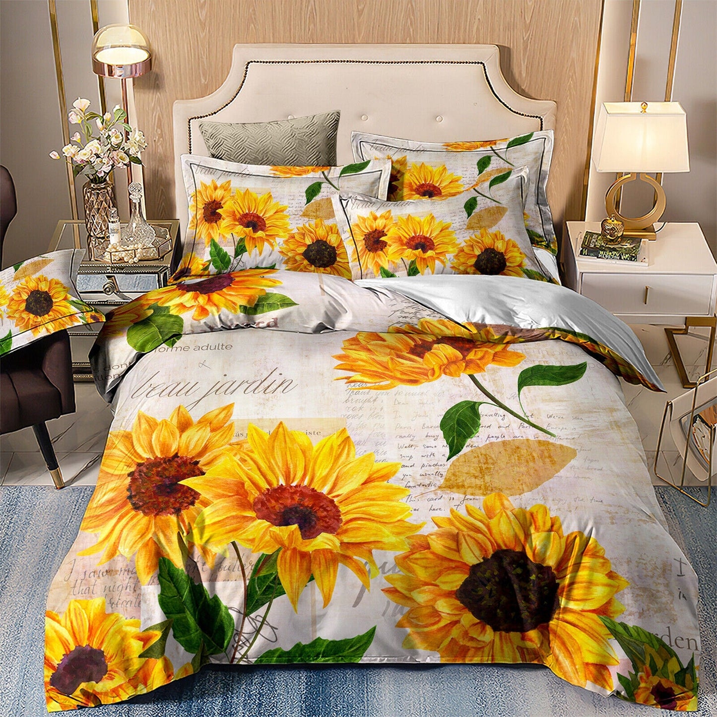 Sunflower Bedding Set Quilt Duvet Cover for Single to King Size Beds