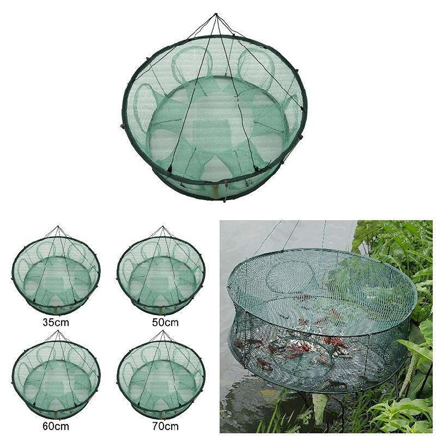 Large Foldable Fishing Net Portable Trap for Fish Crab and Shrimp