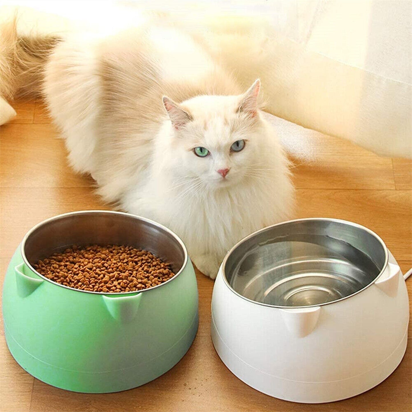 2pcs Elevated Dog Bowl Stand with Tilted Food Water Feeder