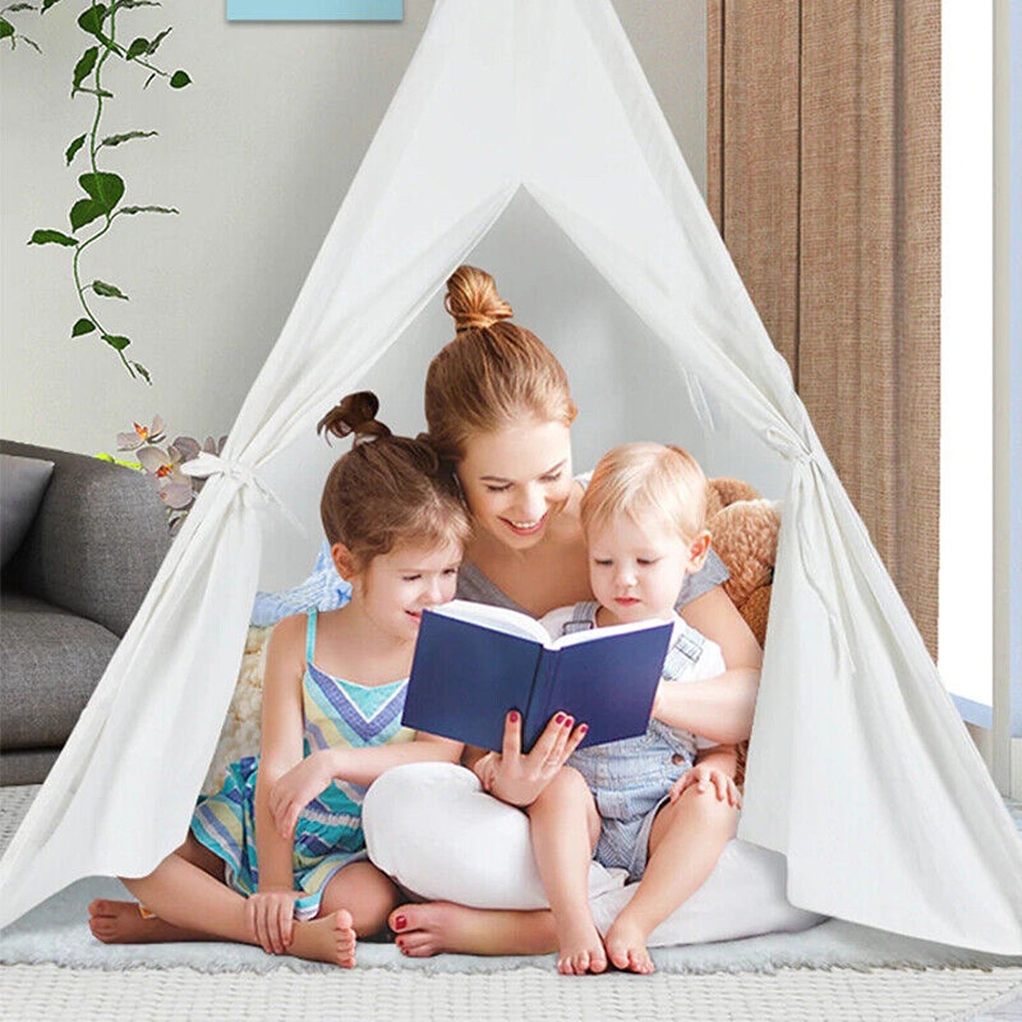 110cm Indoor Outdoor Castle Cubby Playhouse Play Teepee Kids Tent
