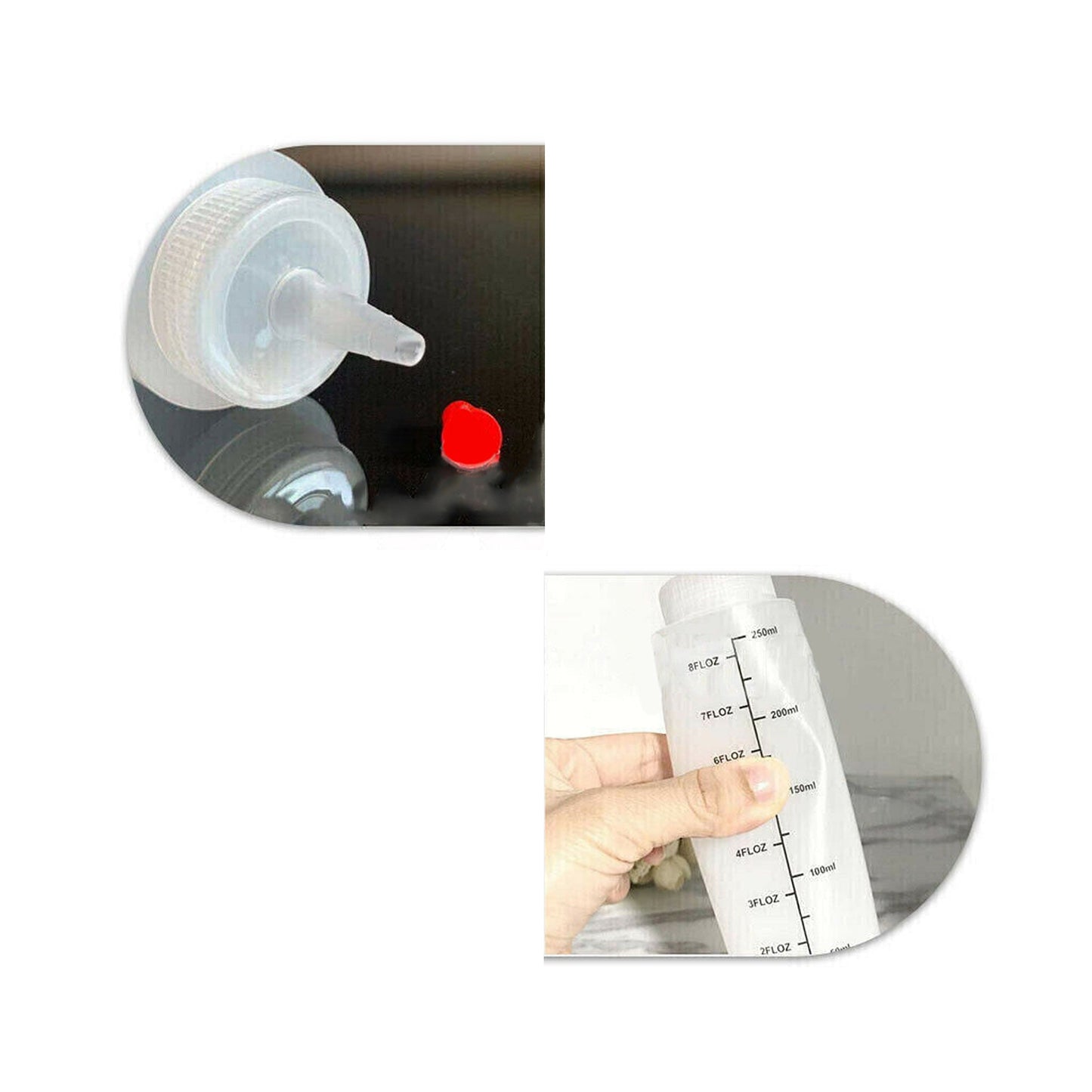 6pcs Squeeze Condiment Bottles for Sauce and Mustard Measuring