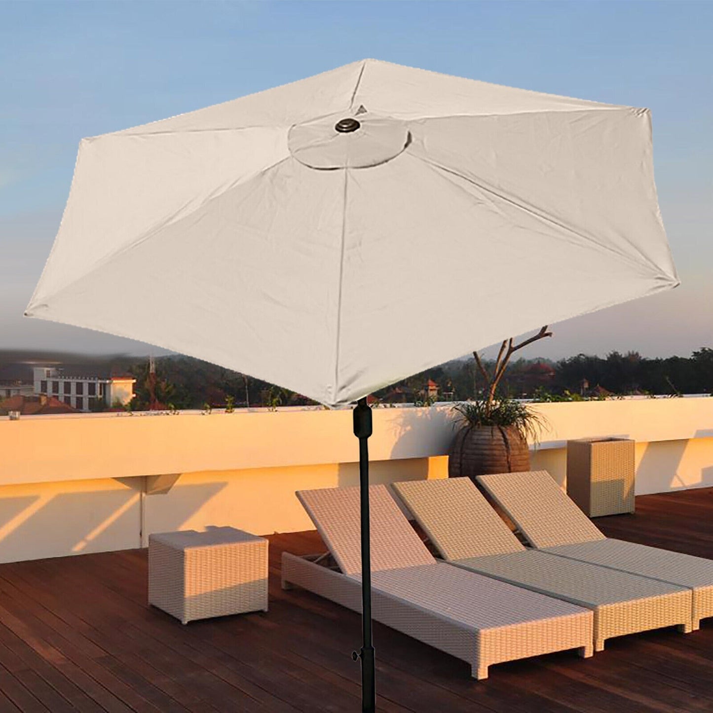 Creamy White Replacement Fabric Canopy for Garden Umbrella - 6 or 8 Arms
