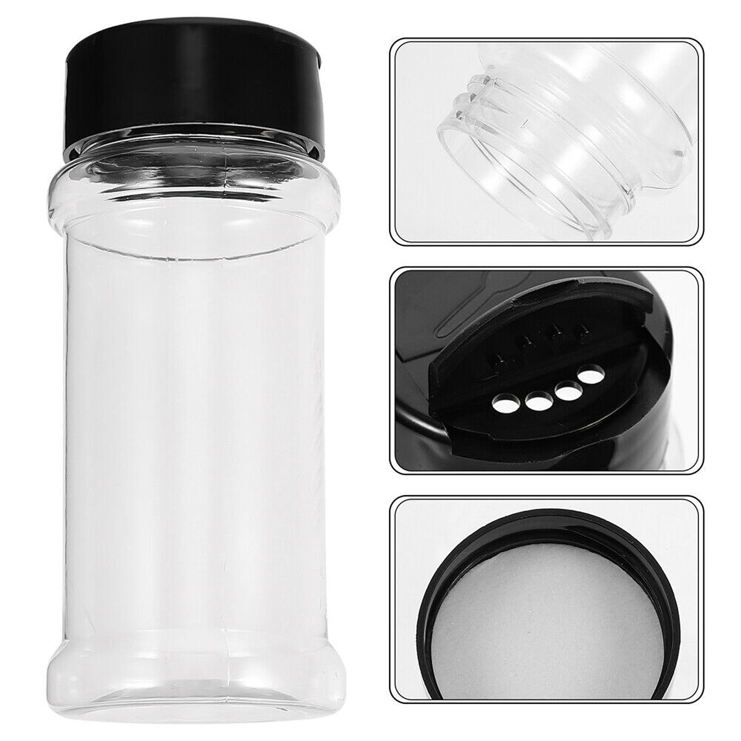 Herb and Spice Clear Storage Jars with Shaker Lids 100ML