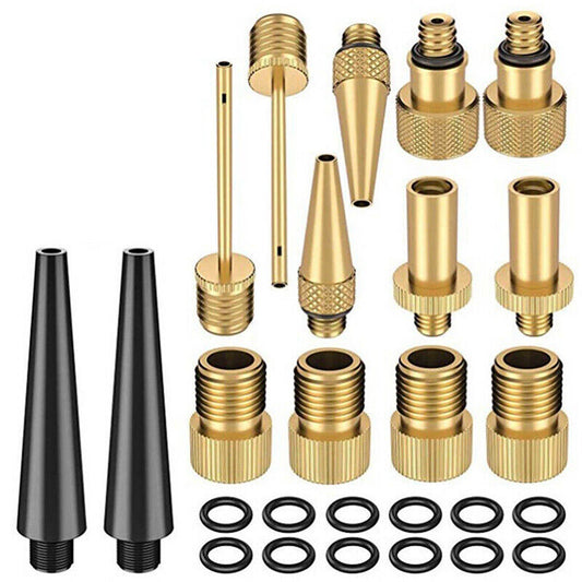 26pcs Bicycle Air Pump Adapter Set with Presta and Schrader Valve Needles