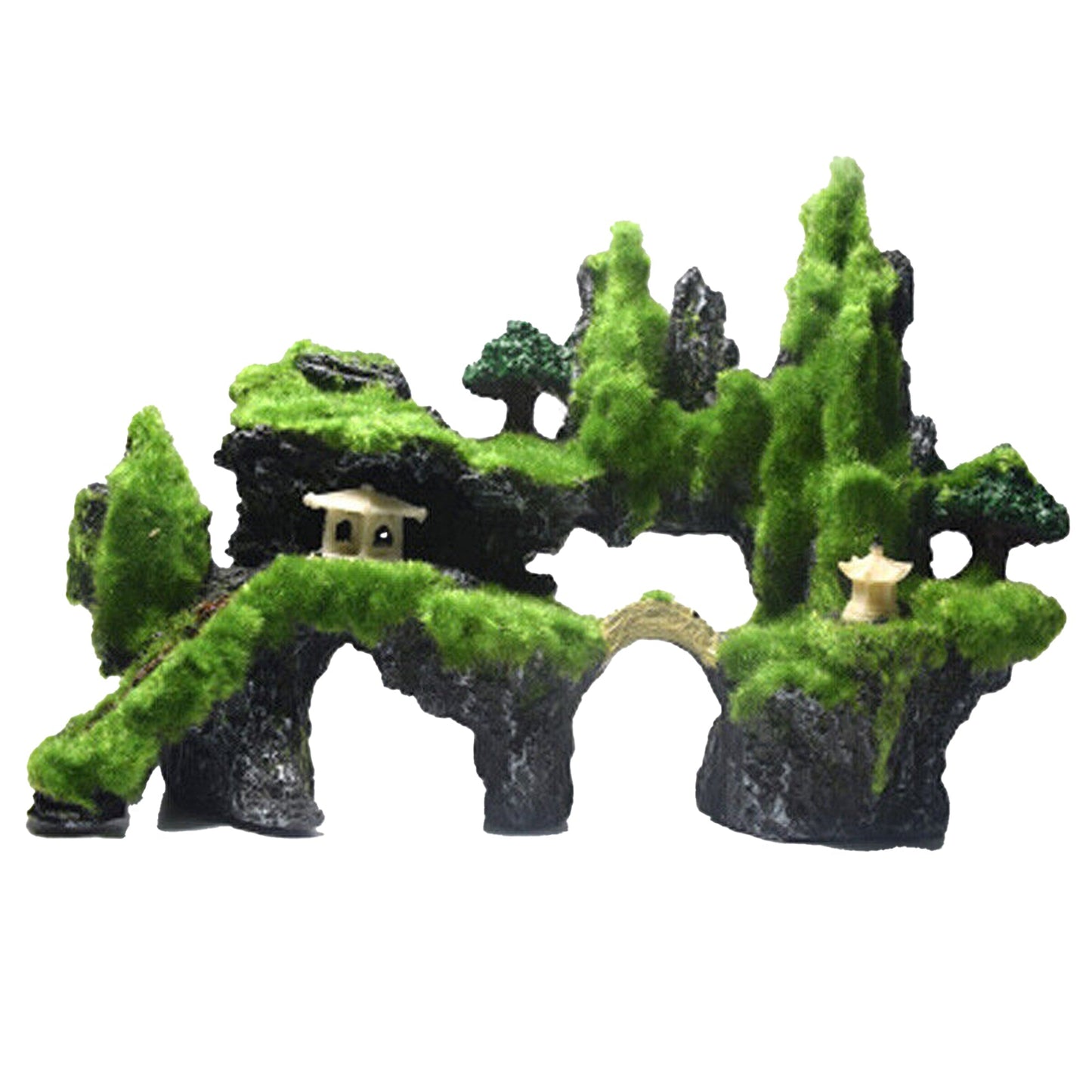 Resin Castle Mountain Rock Cave for Fish Tank Decoration